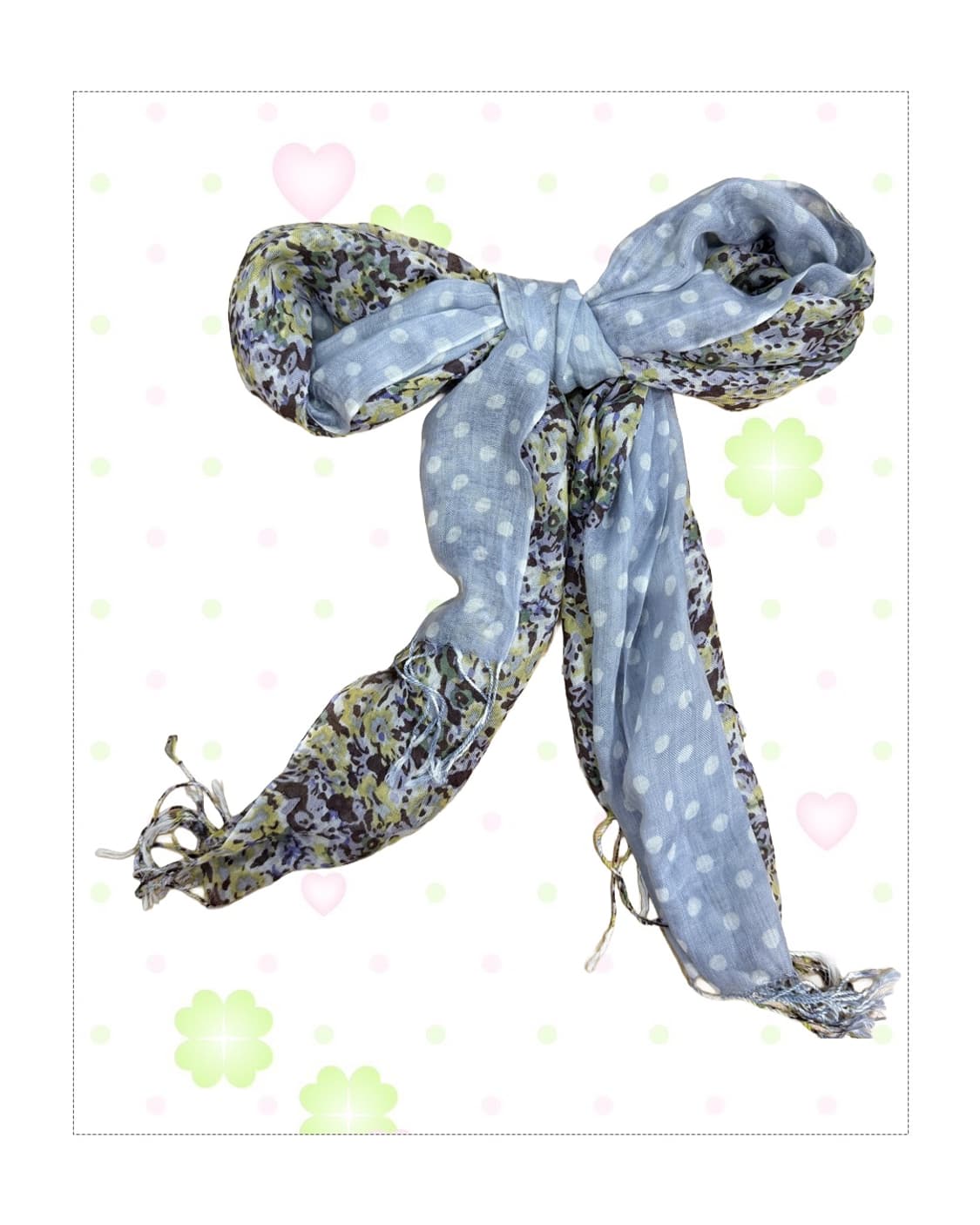  모리걸 플라워 도트 스카프 상품이미지1