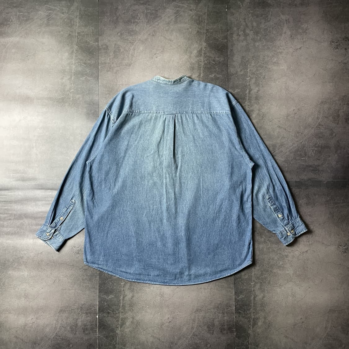 VANHEUSEN 빈티지 코튼 밴드카라 데님 셔츠 A00632 상품이미지7