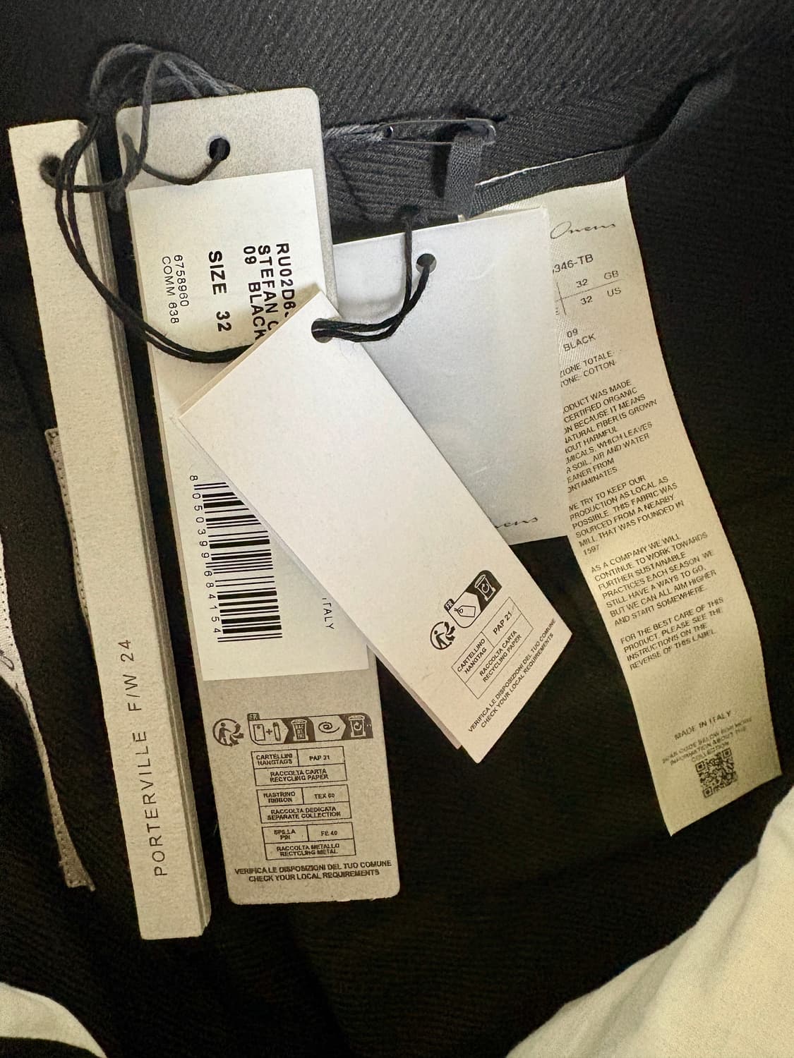 (미착용새상품) 릭오웬스 스테판 카고팬츠 블랙 32사이즈 상품이미지5