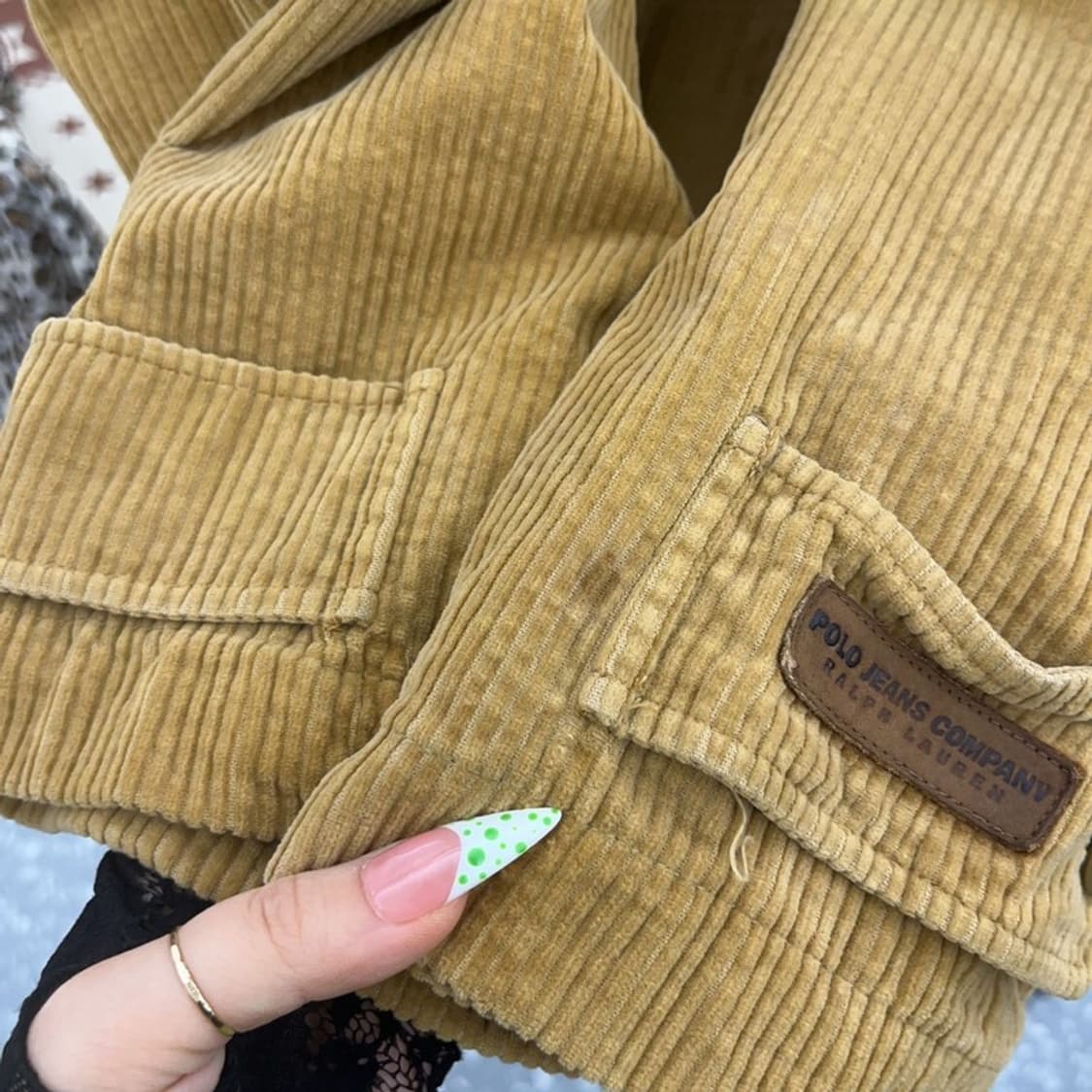 폴로 랄프로렌 모리 코듀로이 골덴 오버핏 롱 후드자켓 L C08978 상품이미지6