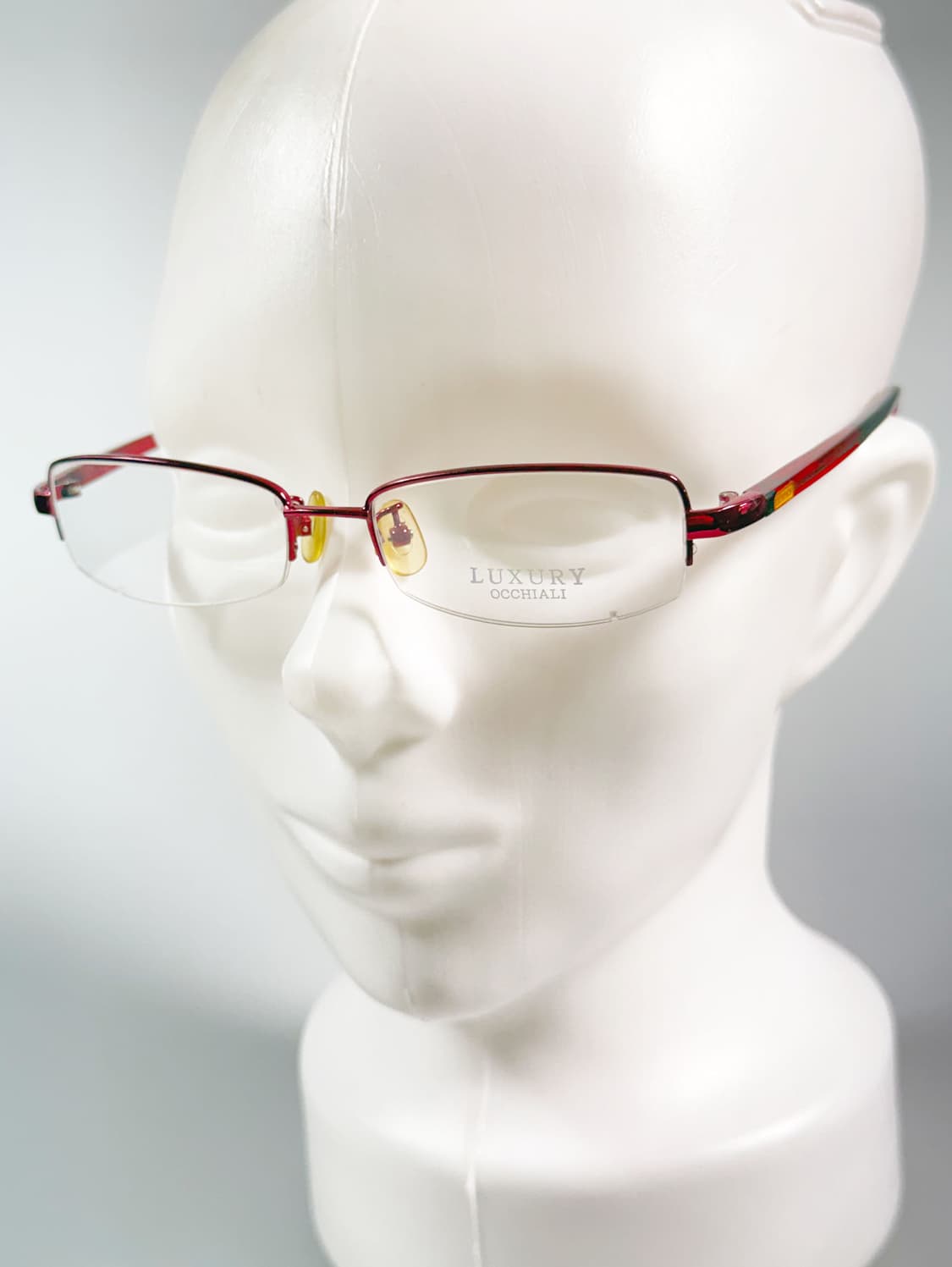 LUXURY OCCHIALI 레드 반무테 스퀘어 메탈 빈티지 안경 상품이미지8