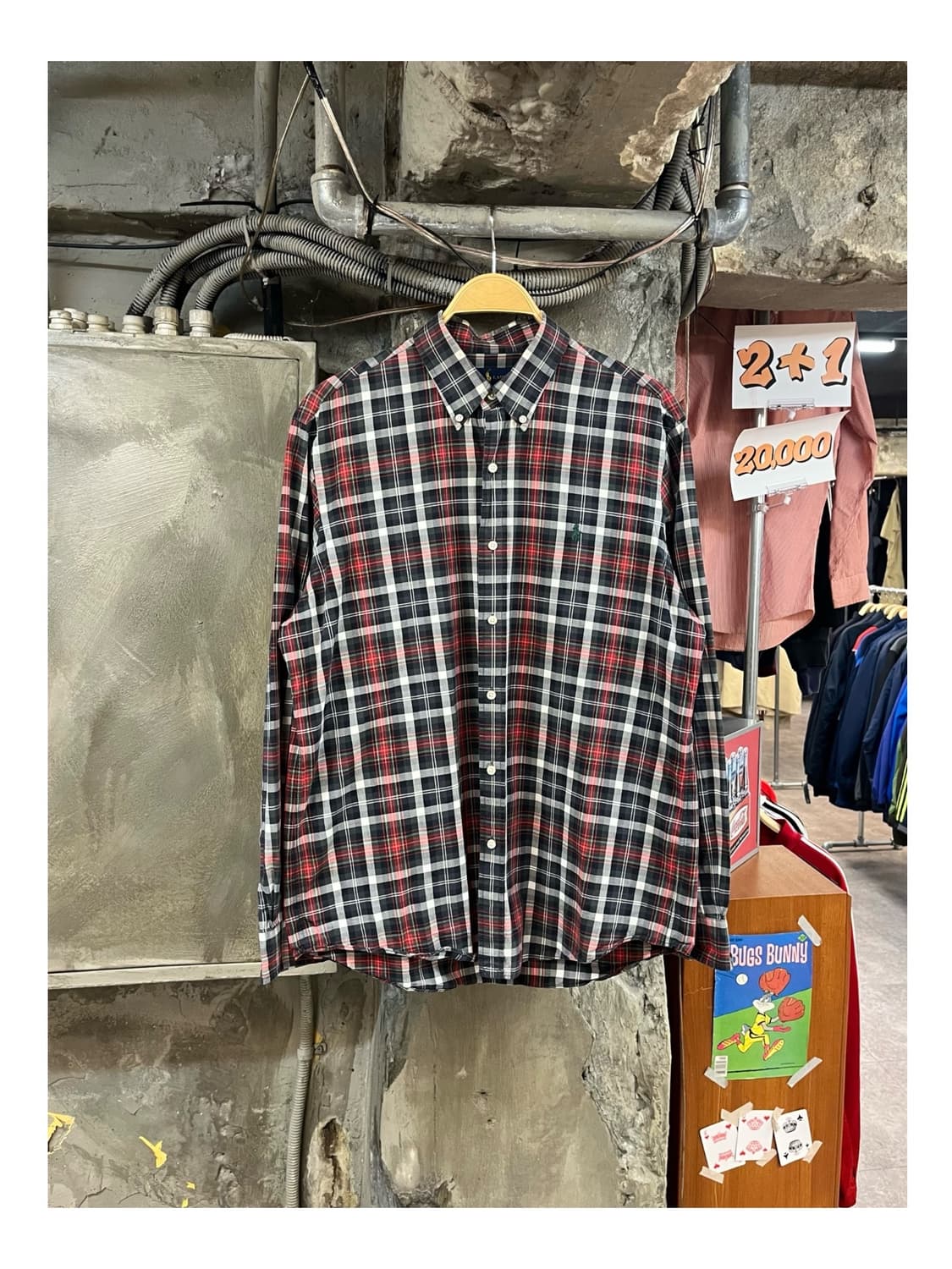 폴로 랄프로렌 체크 셔츠 블랙 L #csz3252 상품이미지1