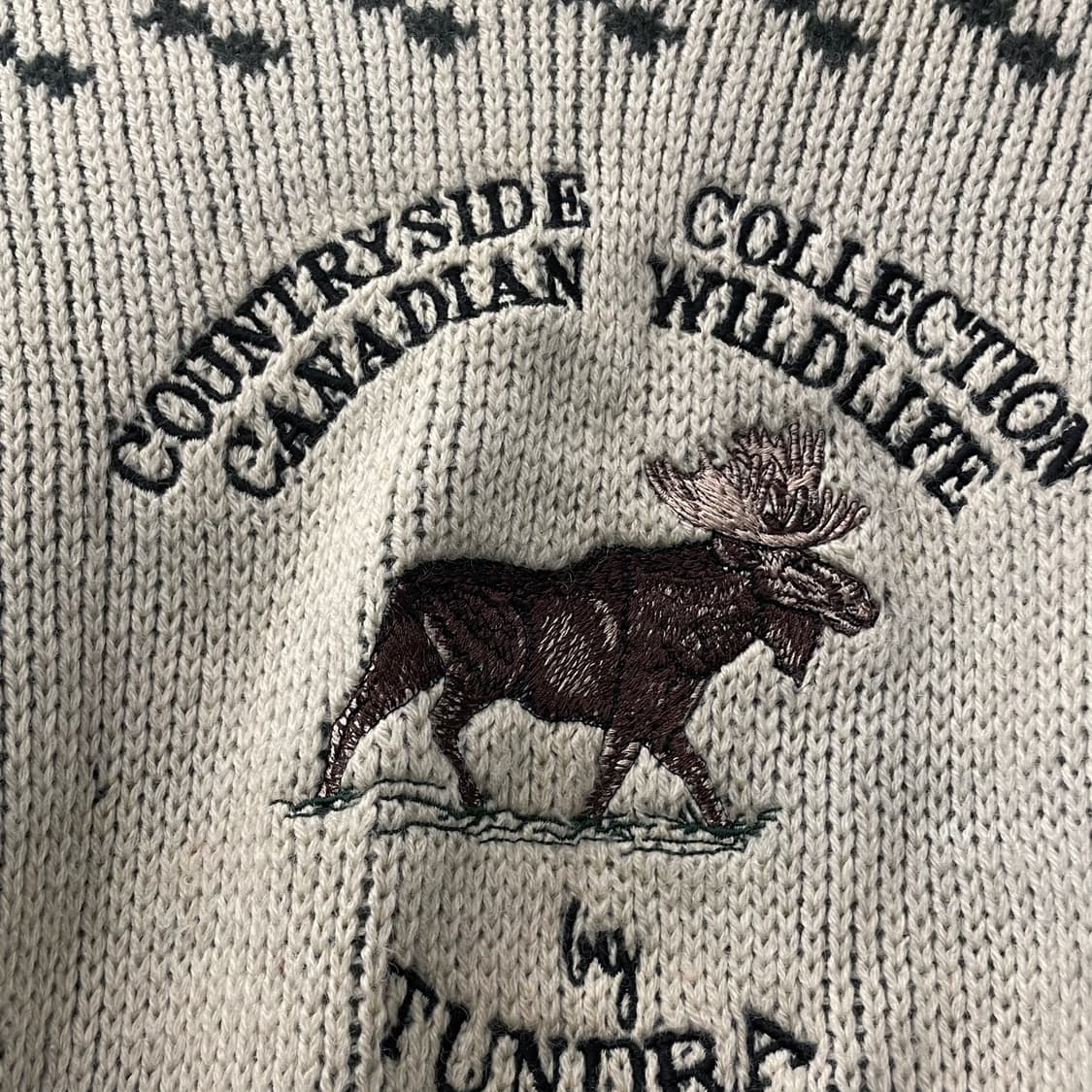 90s 캐나다 툰드라 헤비 울 순록 패턴 크롭 니트 스웨터 N206 상품이미지5