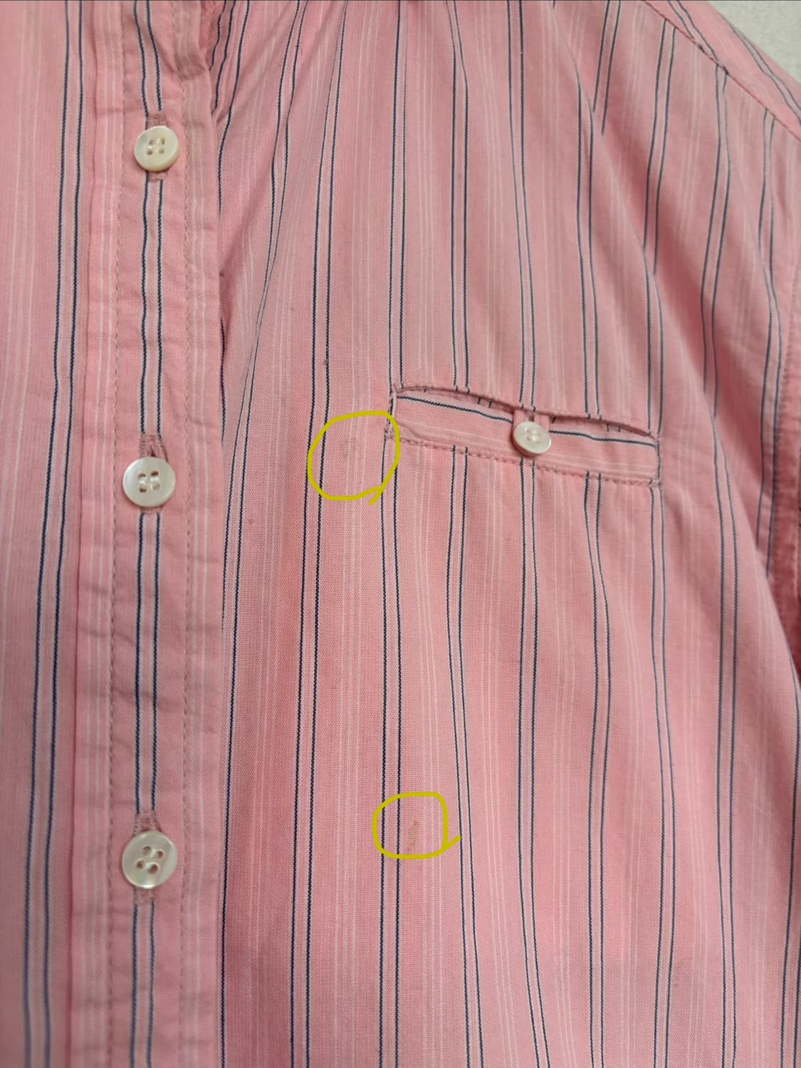 핑크 스트라이프 반소매 셔츠 상품이미지2