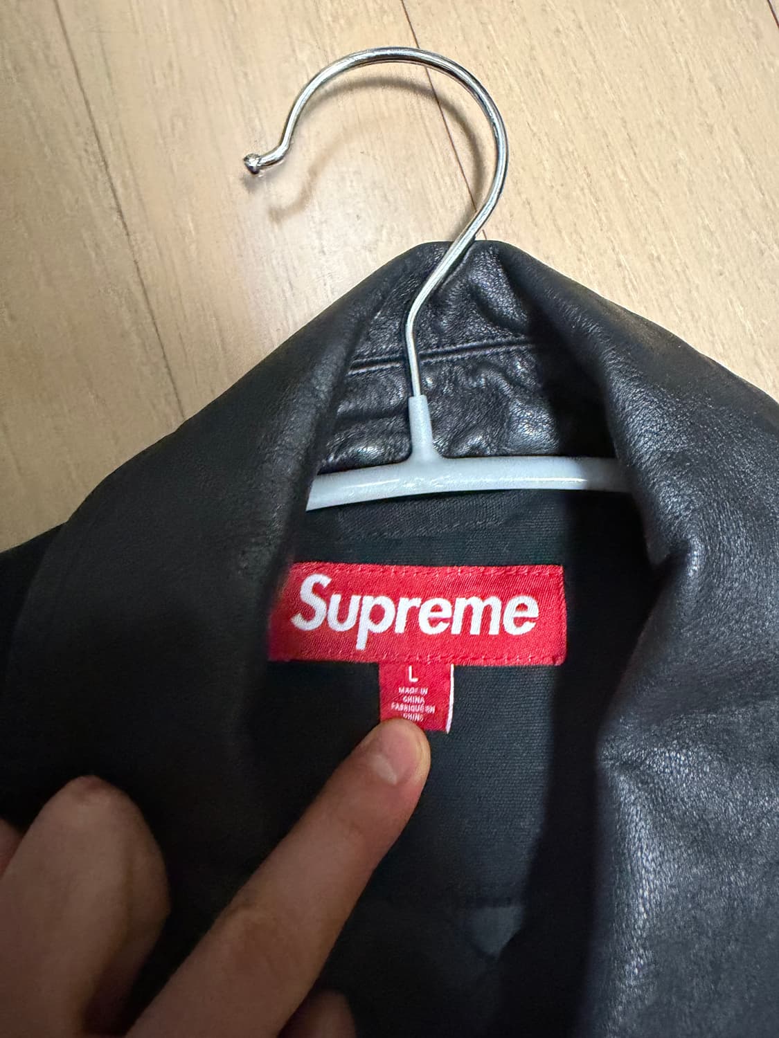 [L]23FW슈프림 레더칼라 워크 자켓 블랙 상품이미지2