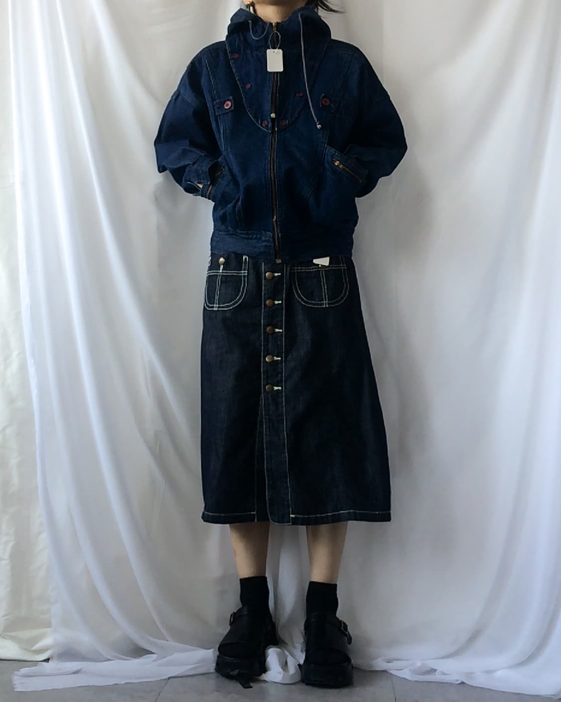 Over fit hood bomber denim jacket 상품이미지7