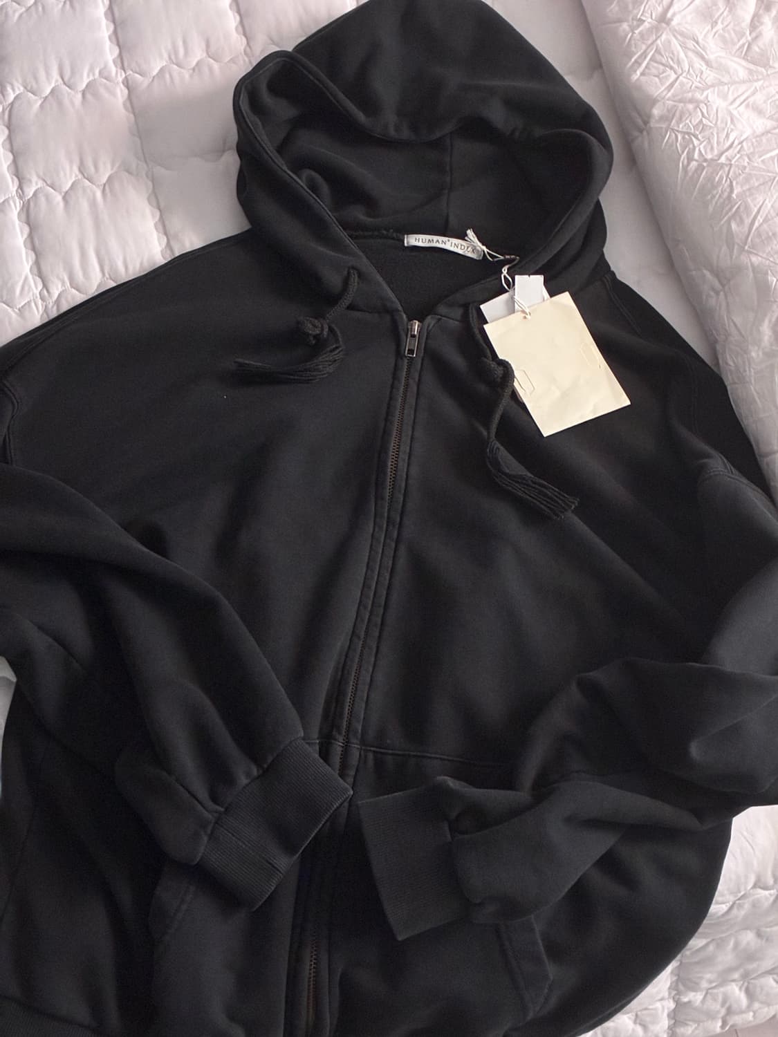 폴리테루 휴먼 루즈드 집 후디 / 워시드 블랙 3 상품이미지3