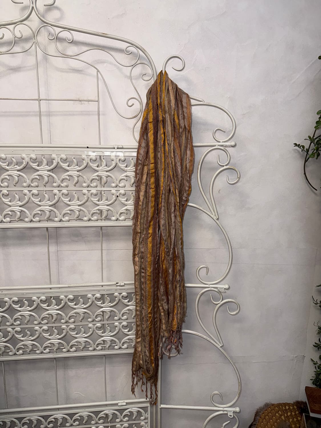 Mute pink brown silk scarf 상품이미지3