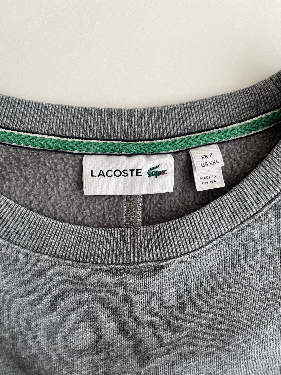 XXL) 라코스테 기모 맨투맨 그레이 상품이미지4