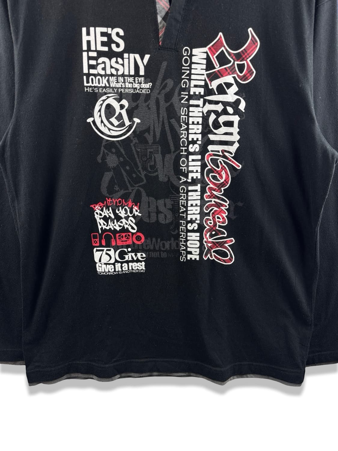 JPN Y2K 레터링 레이어드 롱슬리브2594 상품이미지4