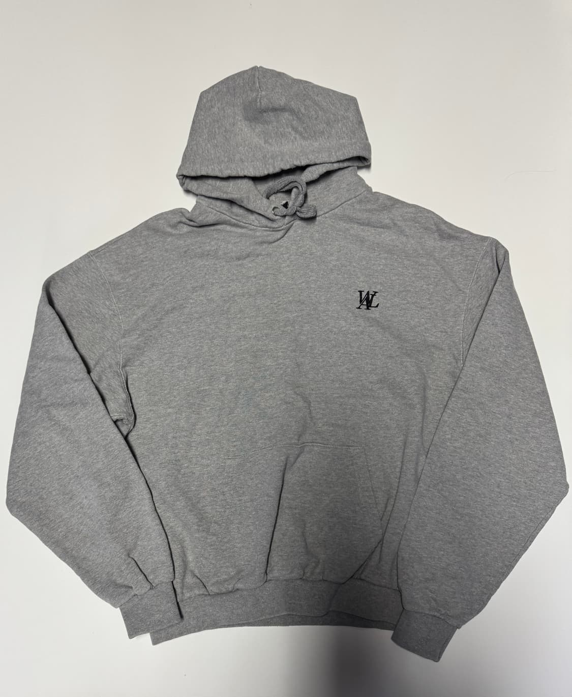공용!! 우알롱 WAL 로고 오버핏 헤비 코튼 후드티 M 상품이미지1