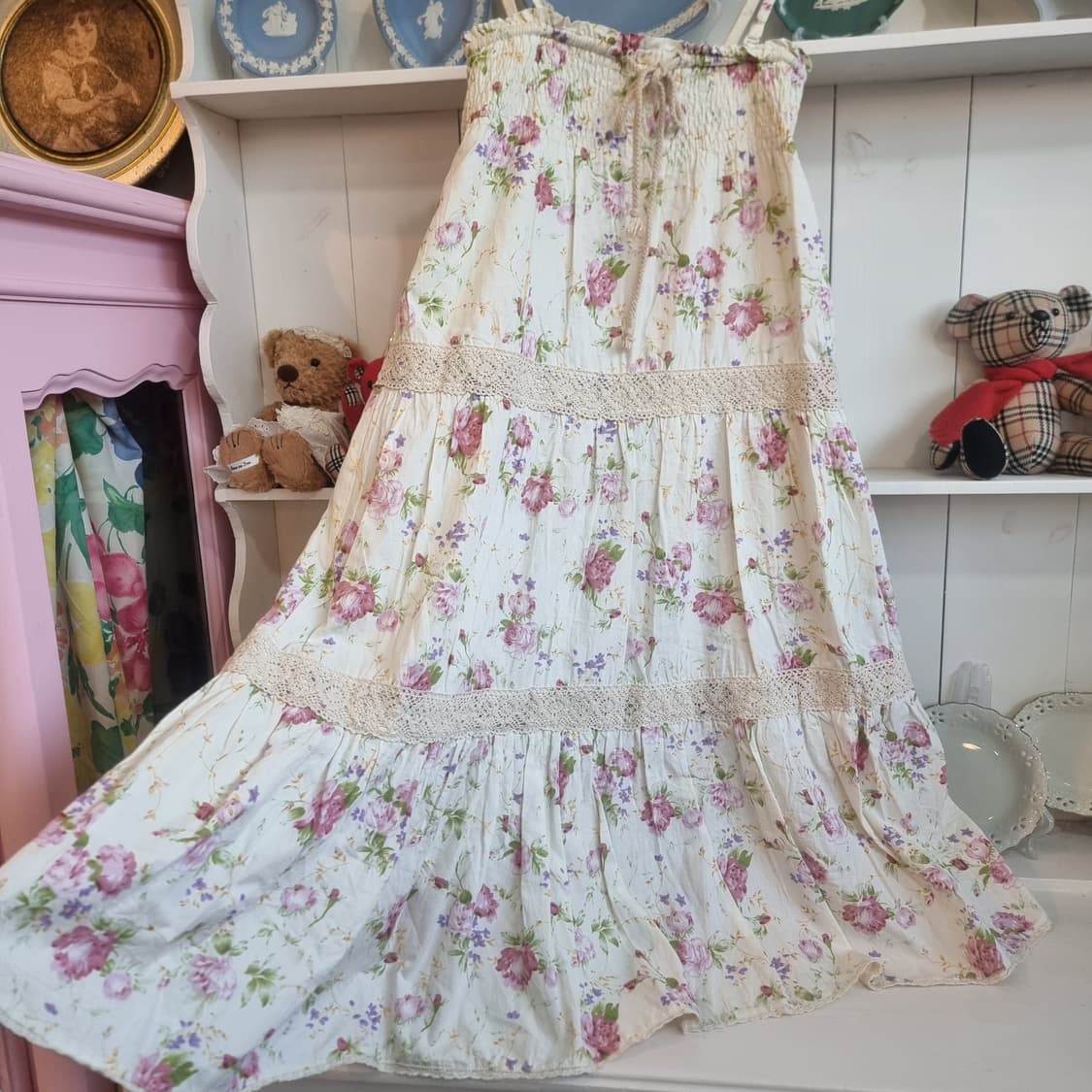 로맨틱 플라워 레이스 캉캉 맥시 원피스 상품이미지4