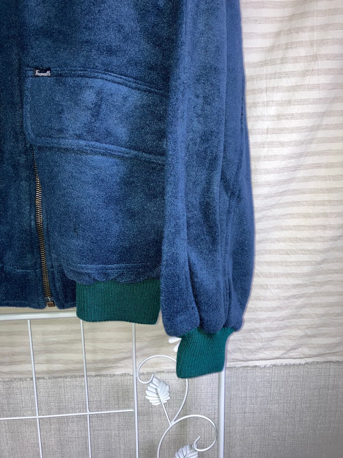 빈티지 딥 블루 벨벳 점퍼 y2k 스트릿 갸루 펑키 일본빈티지505 상품이미지6