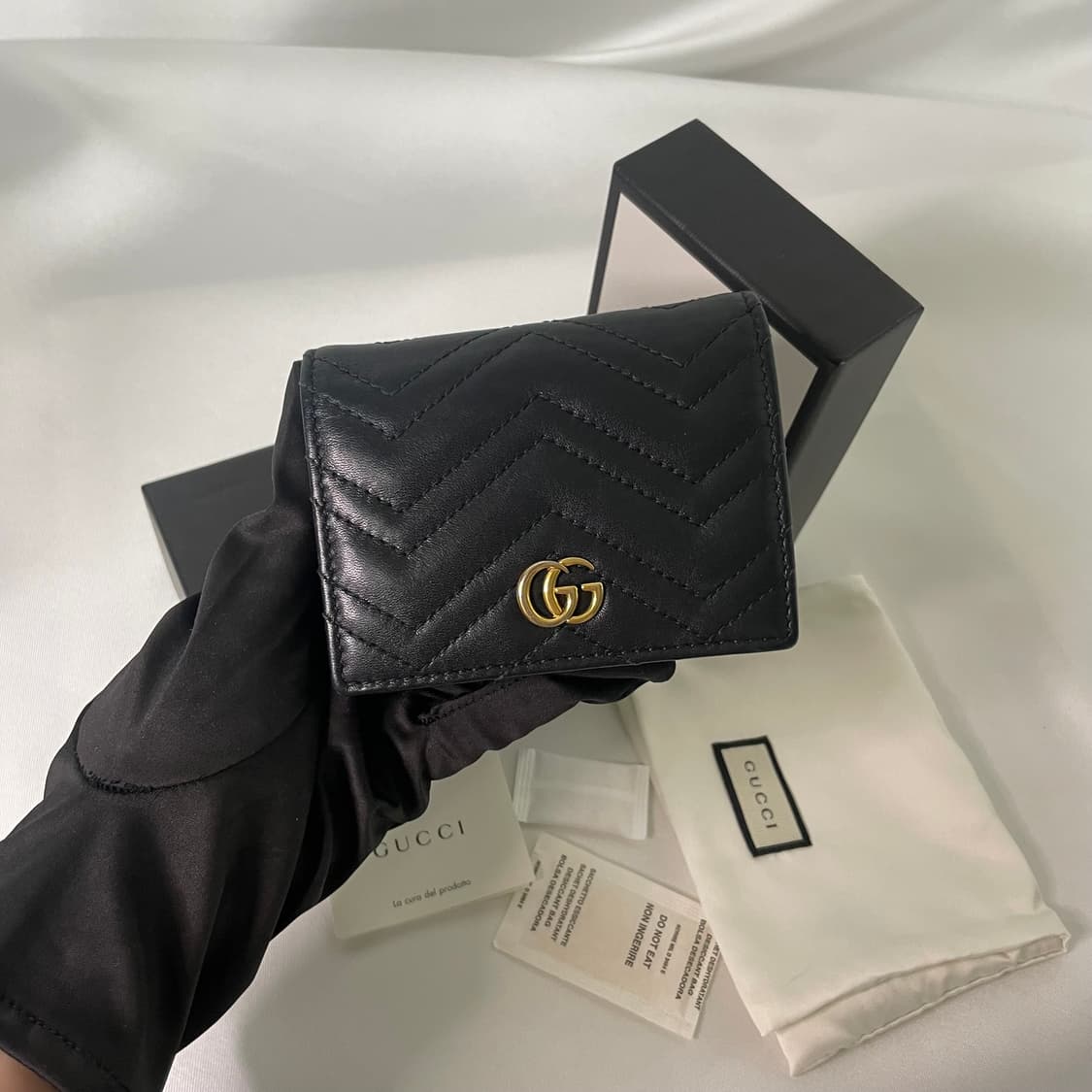 구찌 마몬트 마틀라쎄 반지갑 블랙 금장 로고 풀구성 A급 상품이미지1