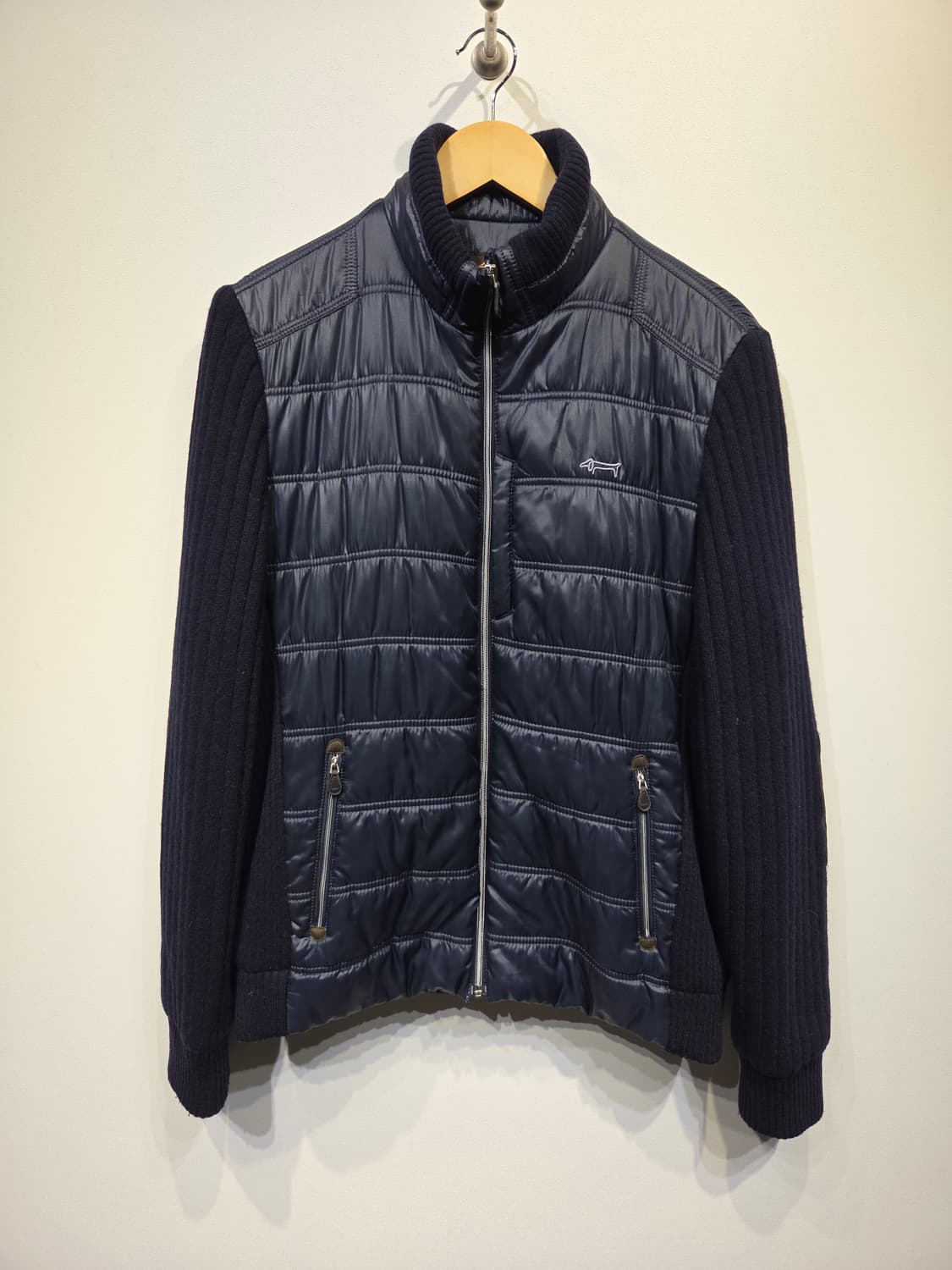 루이까스텔 울혼방 하이브리드 누빔 니트 집업 상품이미지2