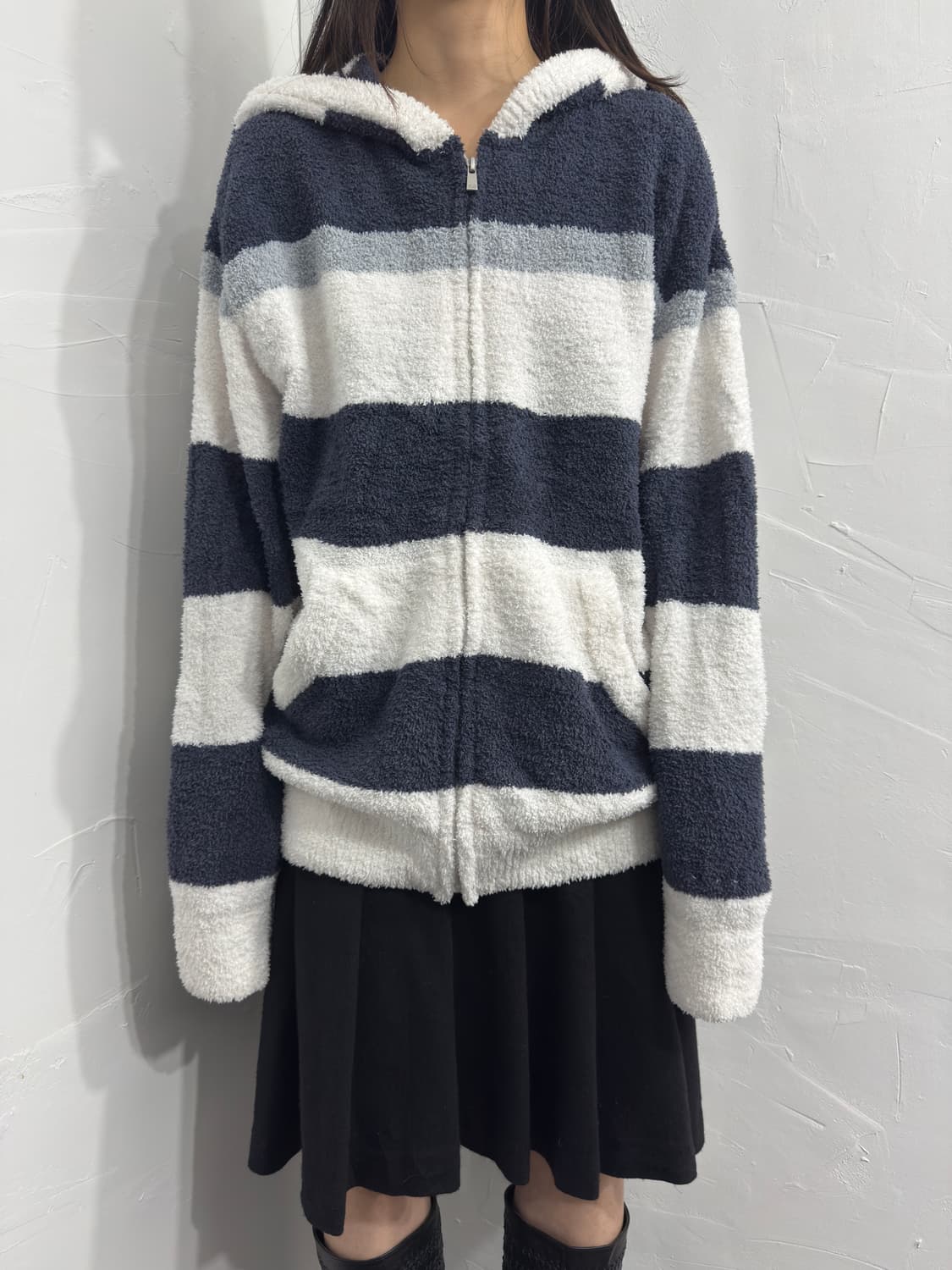 Gelato pique homme stripe fur hood zipup 상품이미지1