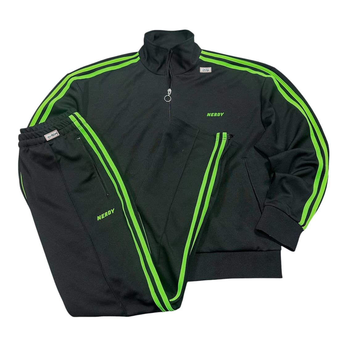 ✨ (세트) 널디 블랙 그린 트레이닝 셋업  상품이미지1
