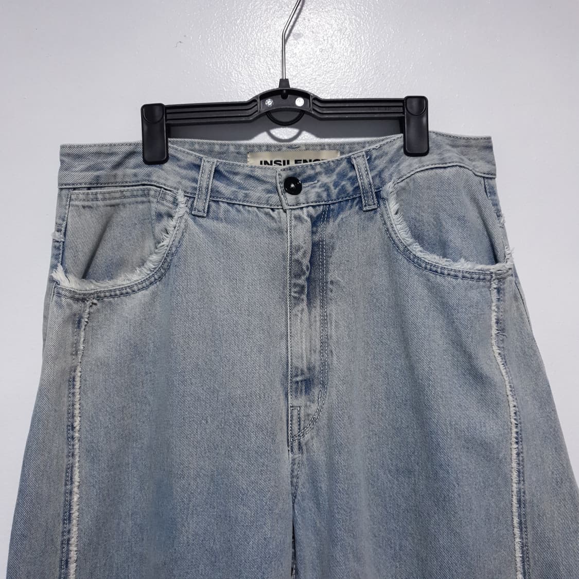 인사일런스 신형 컷오프 커브드 데님 팬츠 청바지 라이트블루 연청 M 33 상품이미지3