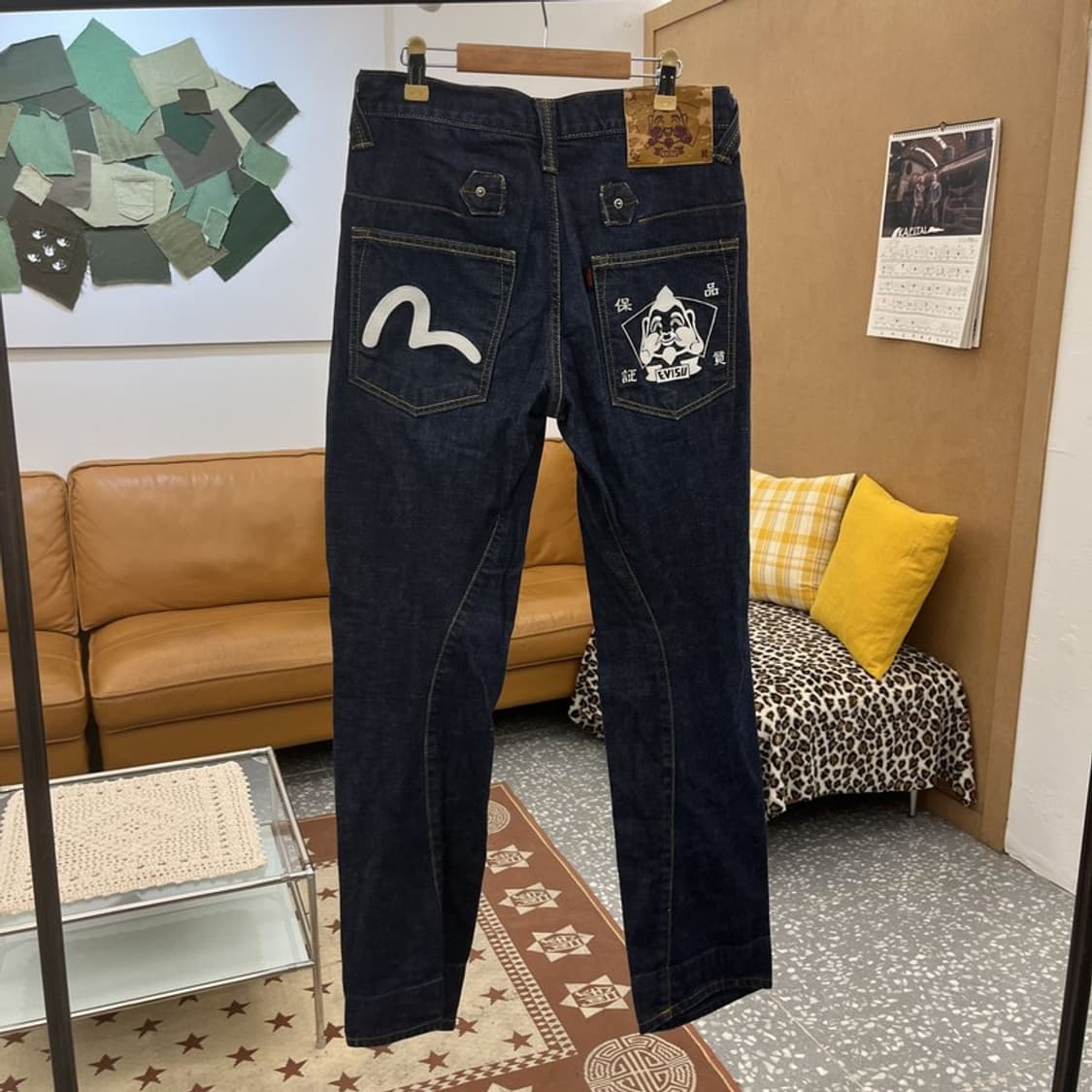 에비수 올드스쿨 오리엔탈 프린팅 데님팬츠 28인치 C10488 상품이미지4