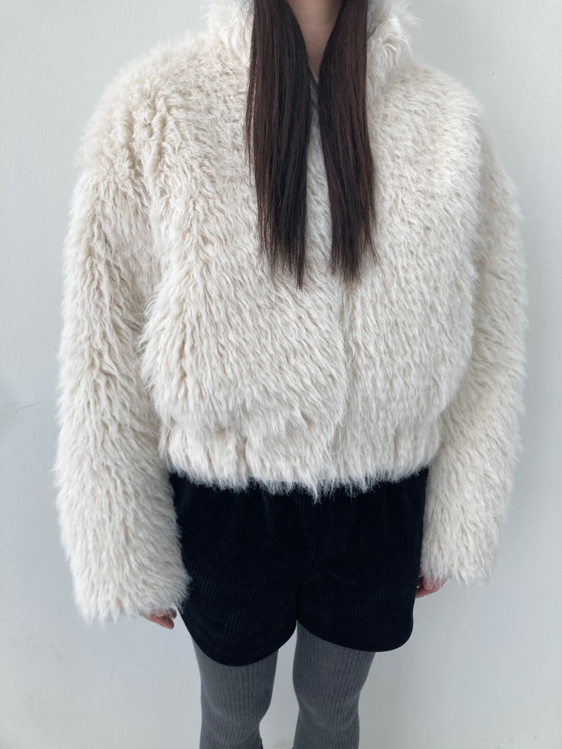 크림빌라 시어링 퍼자켓 (새상품) 베이지1,아이보리1 상품이미지4