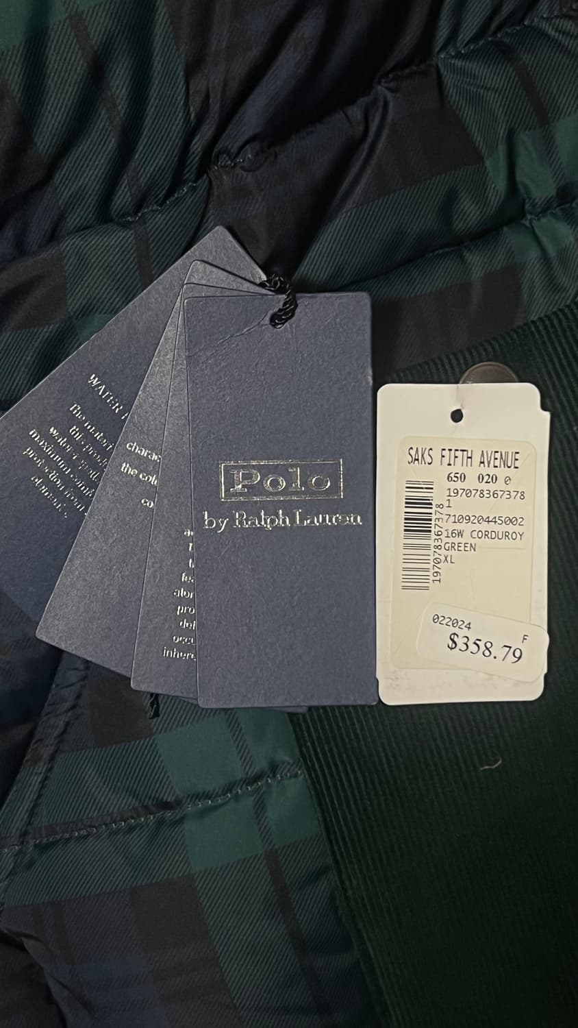 폴로 랄프로렌 코듀로이 다운 XL 상품이미지4