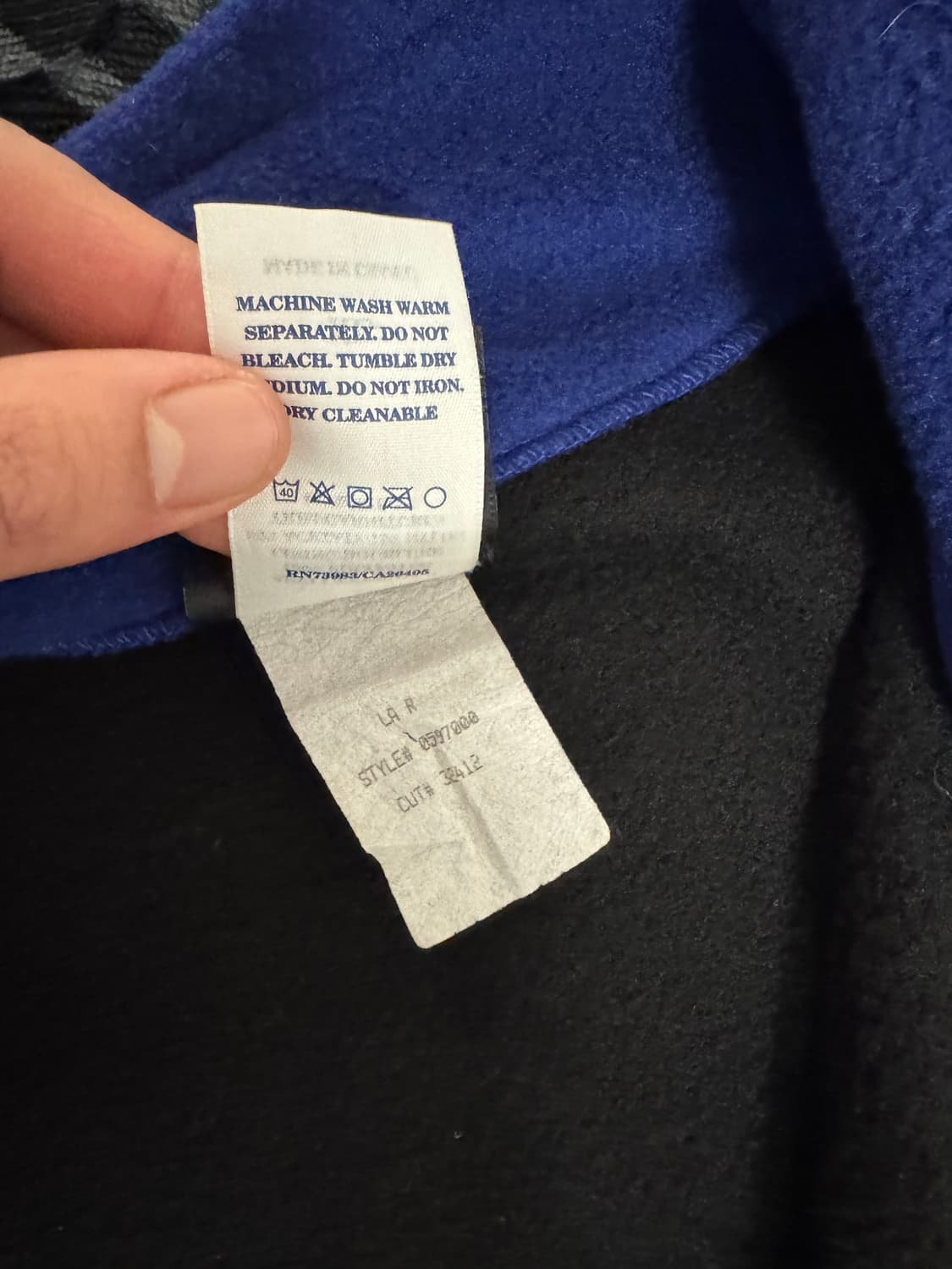 헬리 한센 쿼터 짚 플리스 풀오버 블랙 블루 메이드 인 유에스에이 상품이미지6