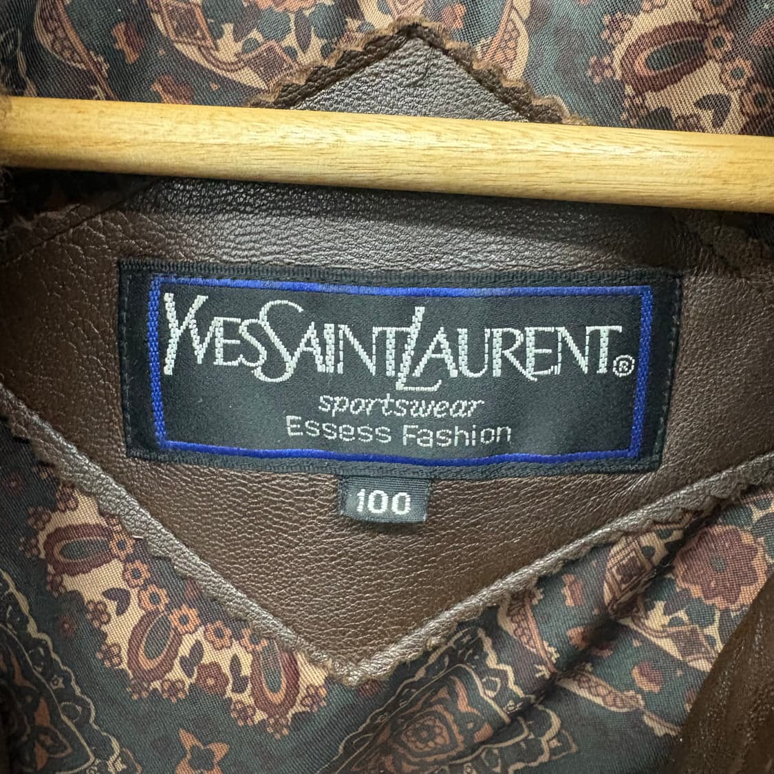 입생로랑 브라운 가죽 무스탕 자켓 남L 상품이미지5