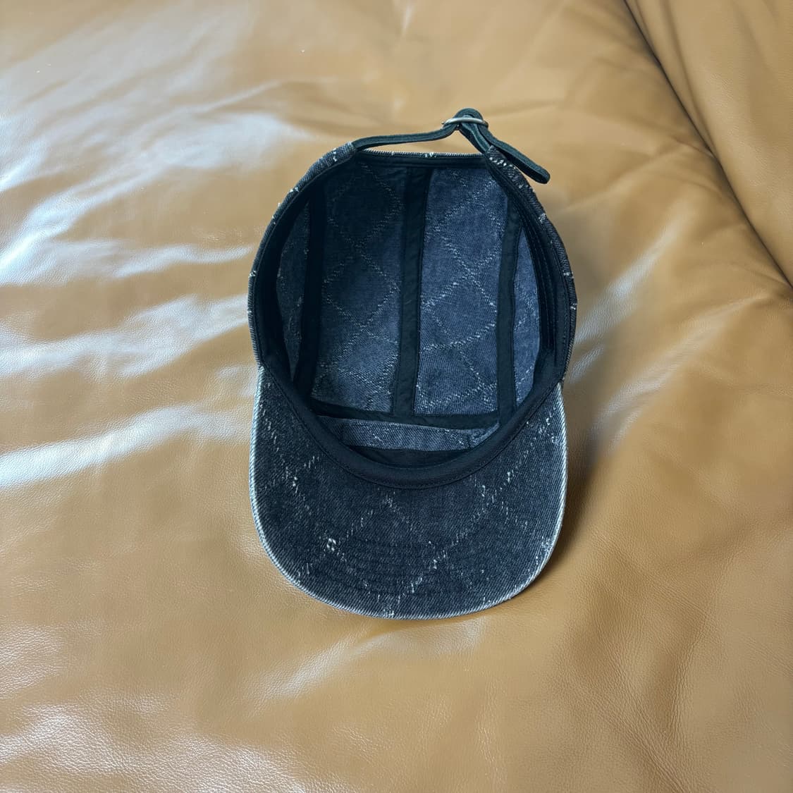 Supreme 슈프림 펀치드 데님 블랙 캠프캡 모자 Denim Black 상품이미지7