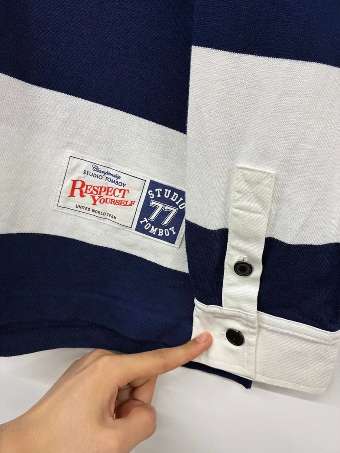 스튜디오톰보이 23FW 빅보더 럭비 카라 롱슬리브 PN9794 상품이미지4