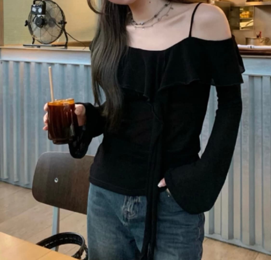 프릴 오프숄더 상품이미지4