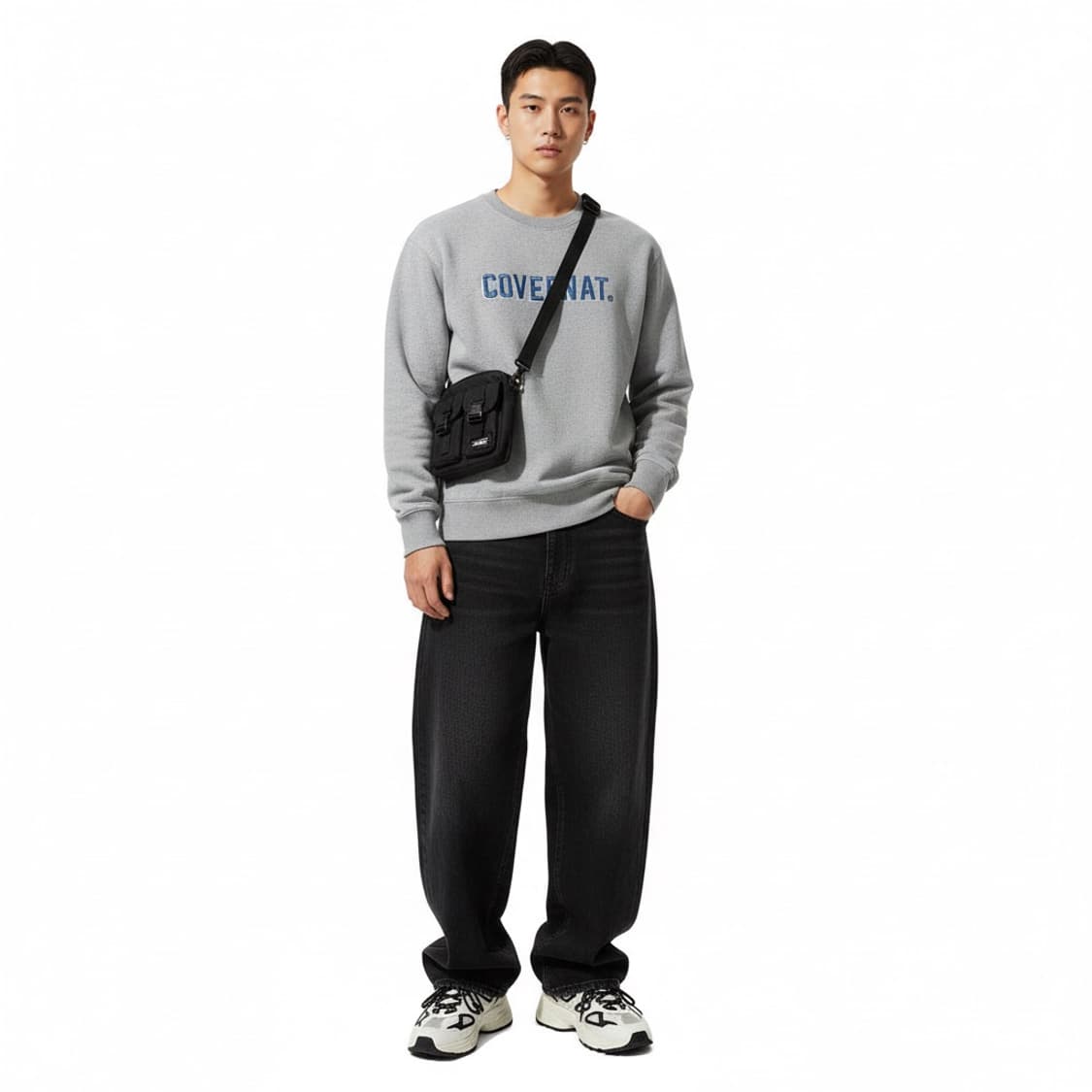 Covernat 커버낫 그레이 로고 맨투맨 M (스트릿) 상품이미지1