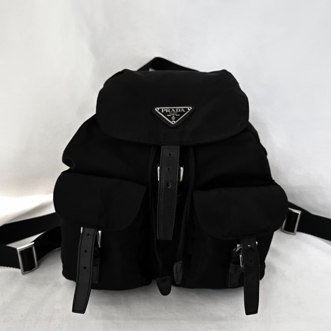 [정품 PRADA] 프라다 투포켓 나일론 빈티지백팩 스몰 상품이미지2