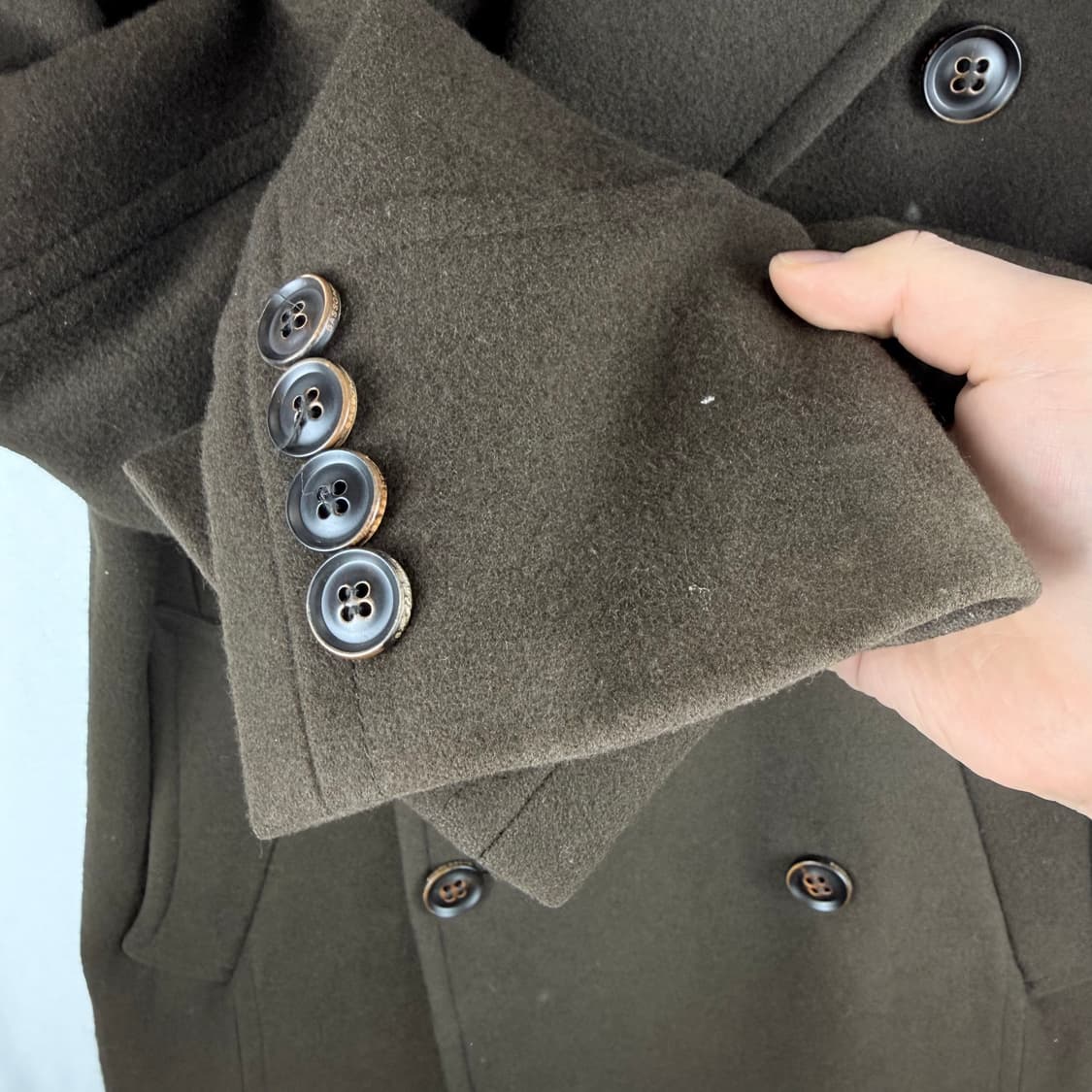 (100) 바쏘옴므 피코트 카키브라운 상품이미지3