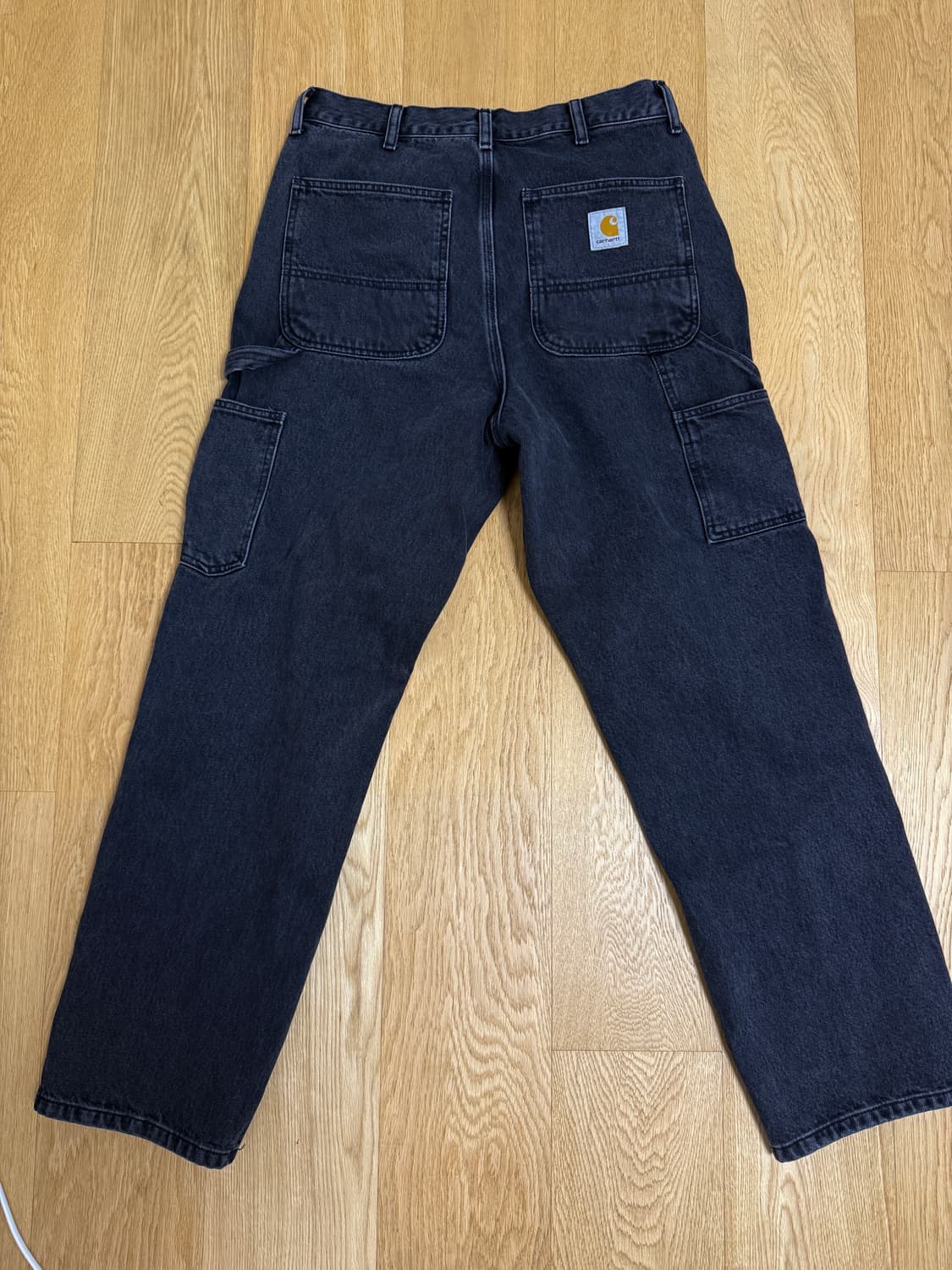 칼하트 wip 스미스 데님 싱글니 팬츠 블랙 스톤워시드 32사이즈 상품이미지1