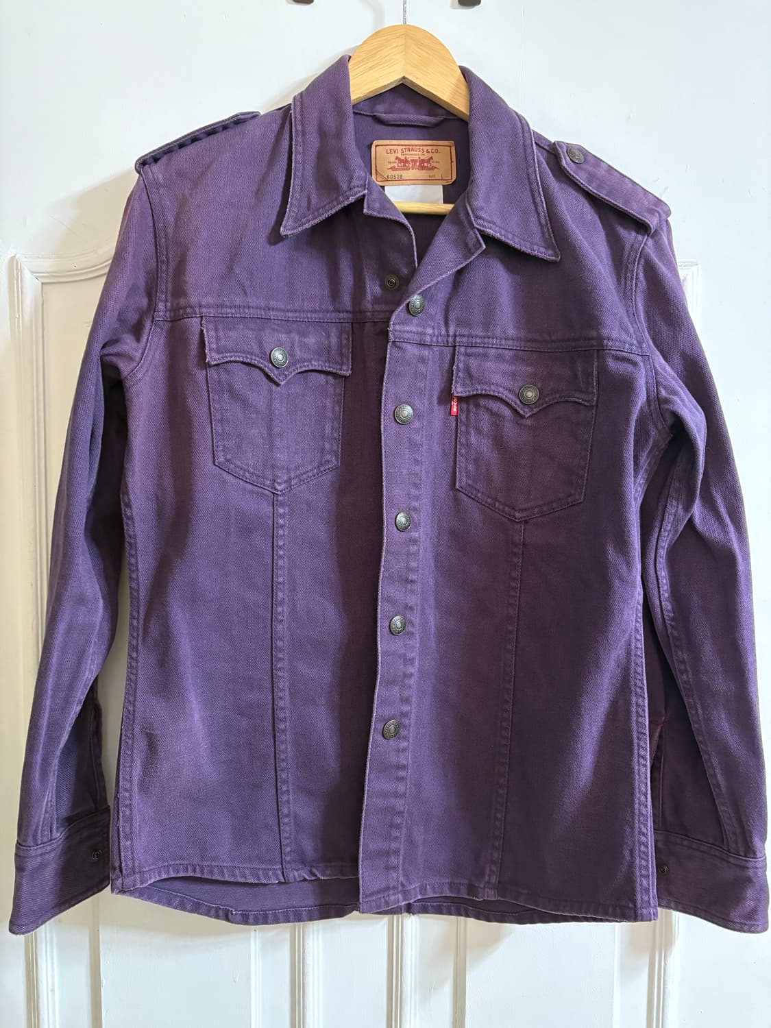 00s JPN Levi's 데님 트러커 웨스턴 셔츠 자켓 퍼플 상품이미지1