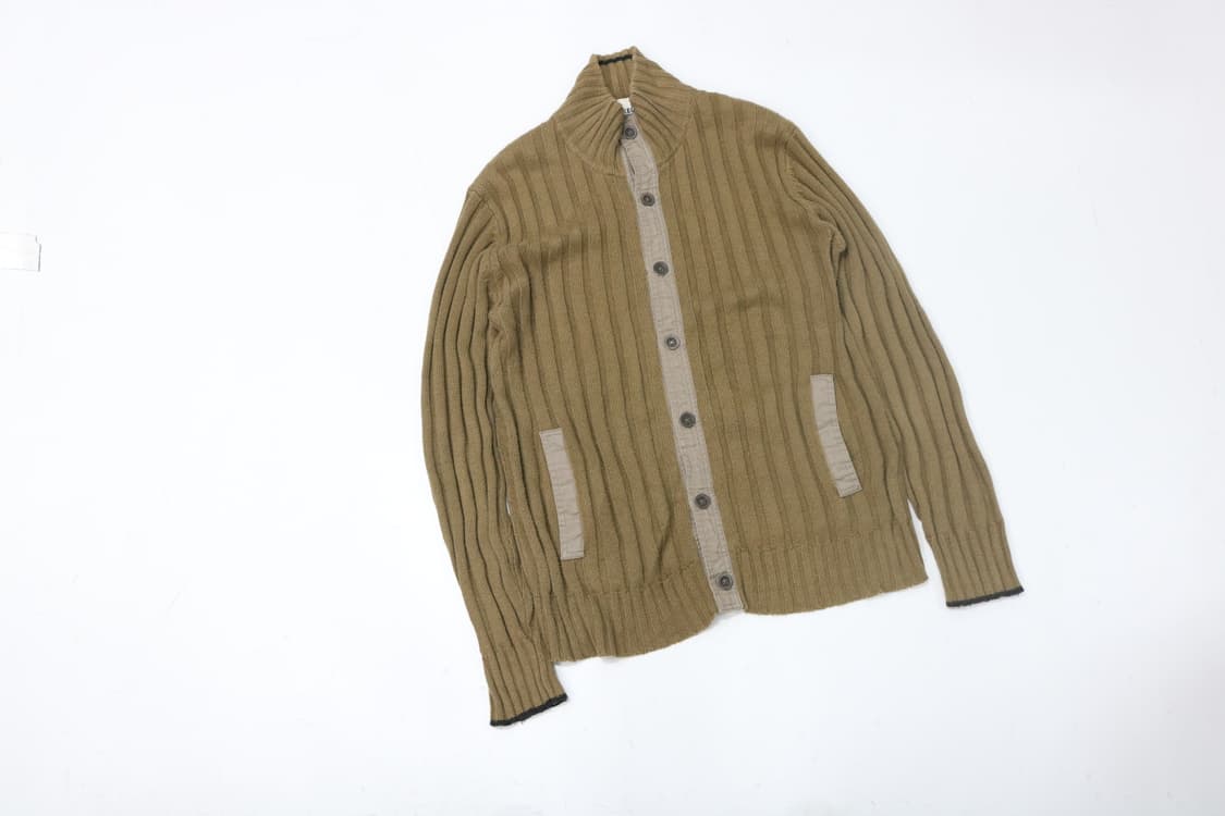 타케오 키쿠치 빈티지 카키 립 니트 가디건 (3) 상품이미지2