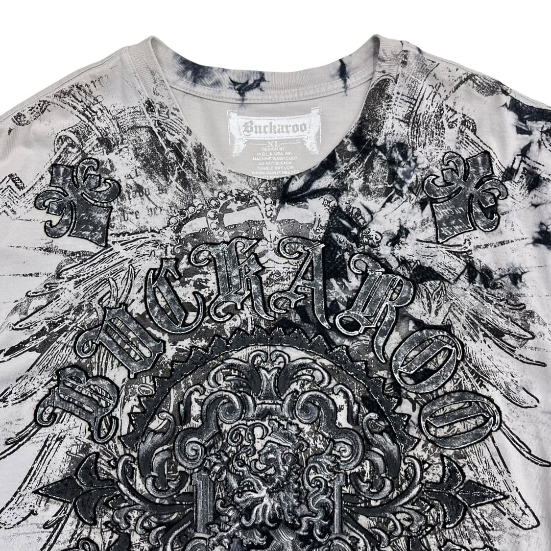 버커루 y2k 락시크맛 프린팅 그레이 반팔 XL 상품이미지5