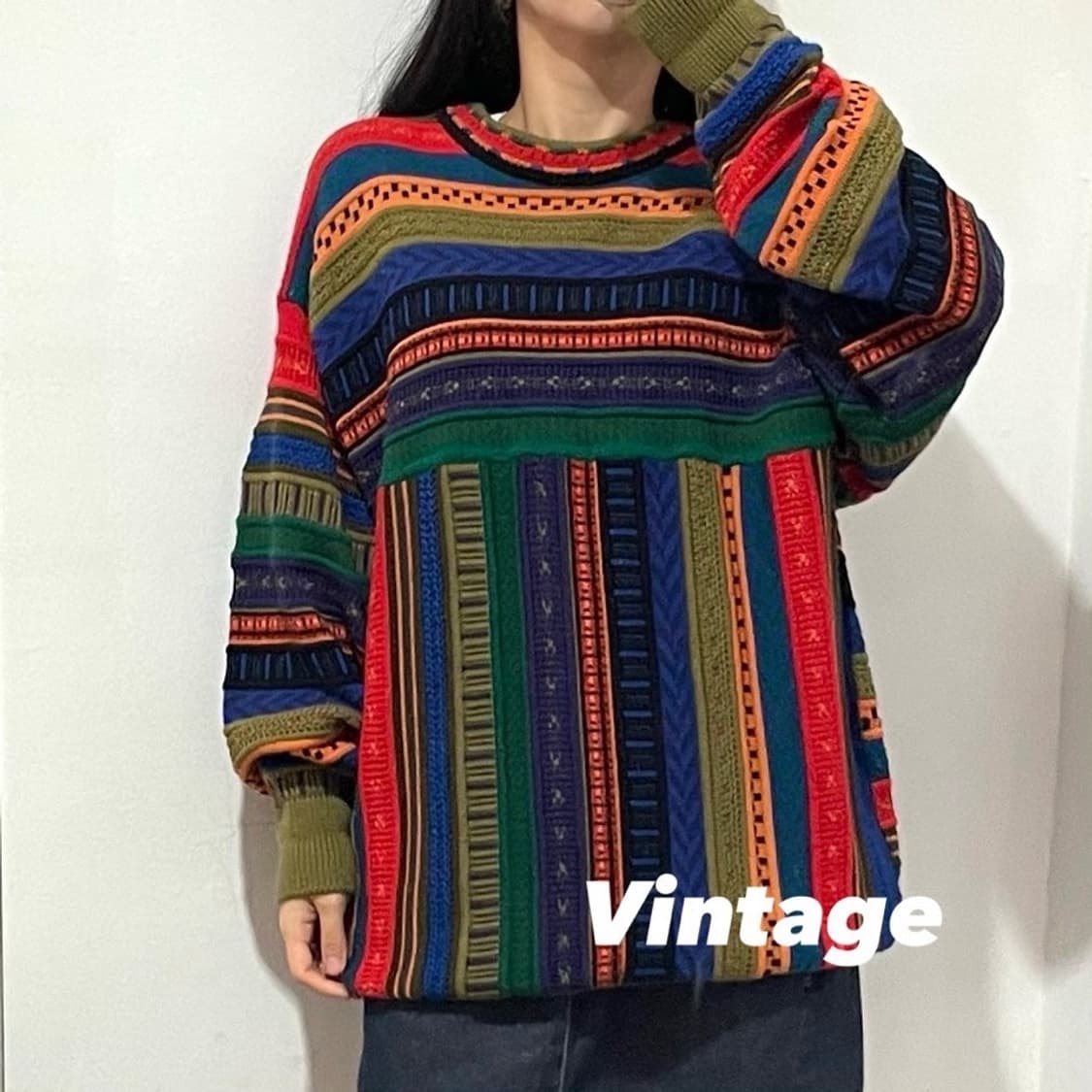 빈티지 에스닉 패턴 니트 상품이미지1