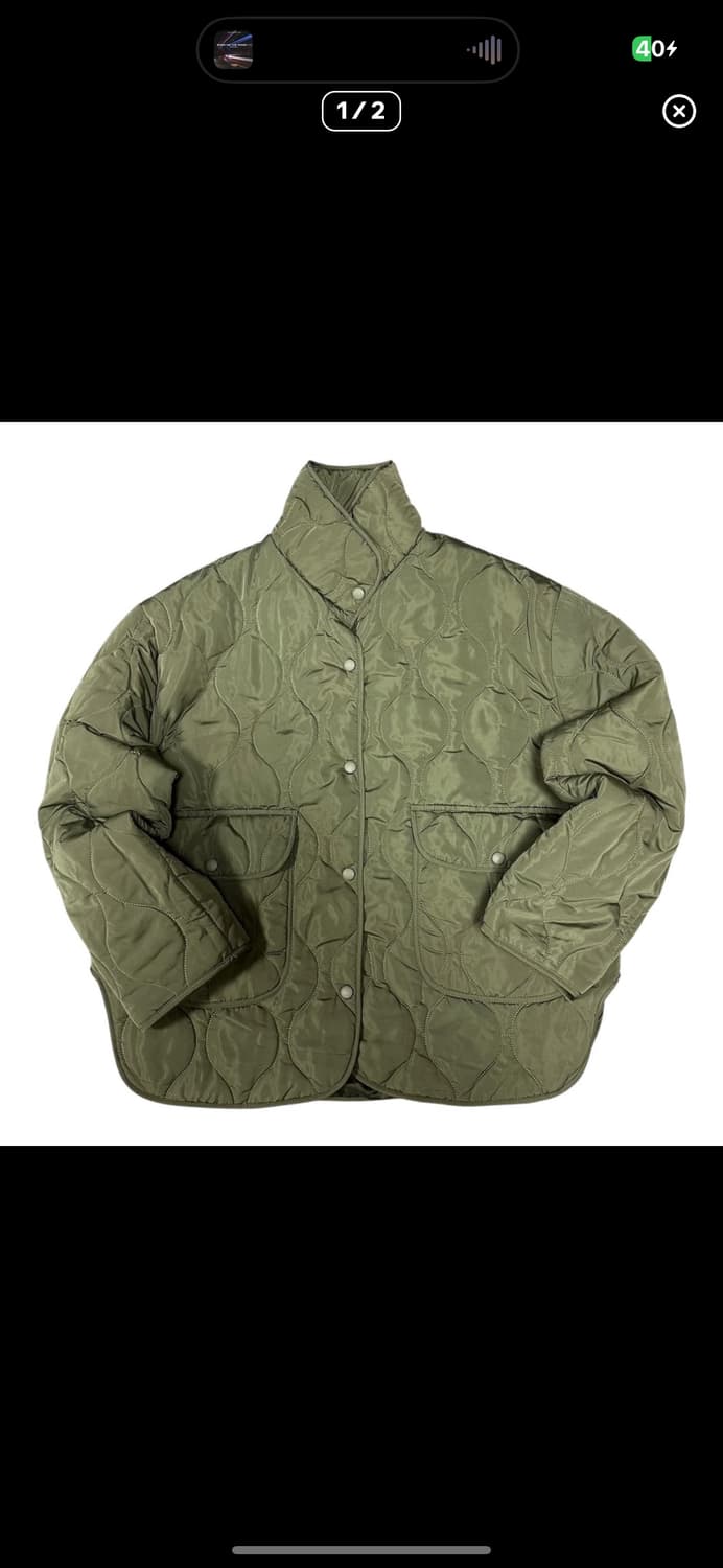  (바배) 카키 깔깔이 누빔 패딩 상품이미지1