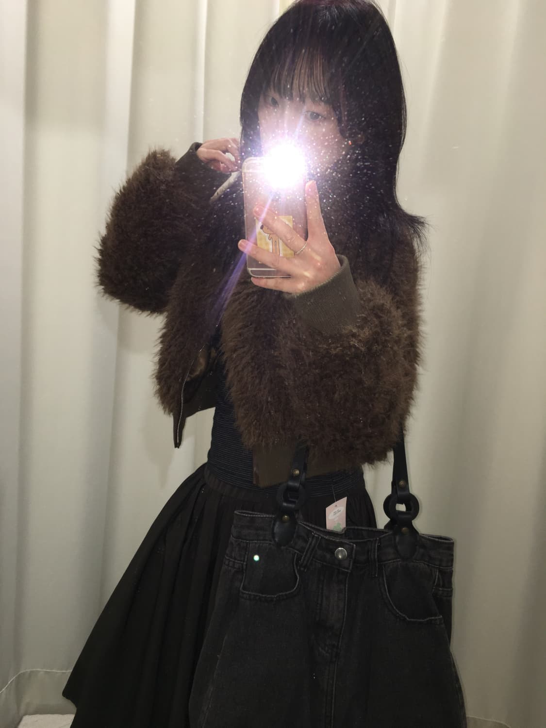 투웨이 지퍼 퍼 크롭 자켓 상품이미지5