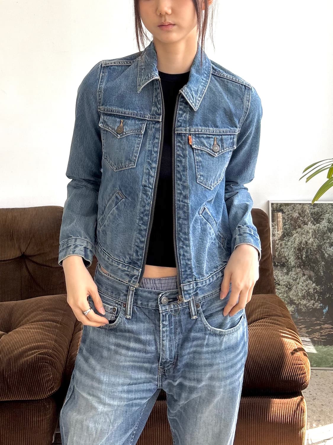 리바이스 오렌지탭 집업 트러커 데님자켓 상품이미지1