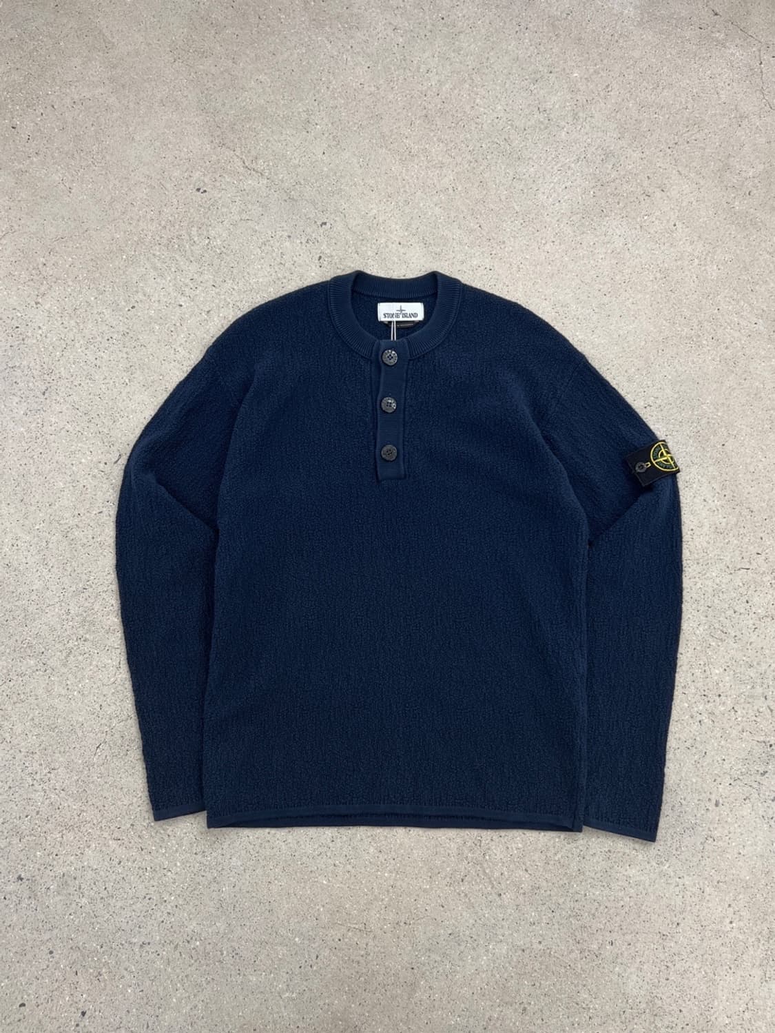 스톤아일랜드 와펜 네이비 헨리넥 부클 니트 상품이미지2