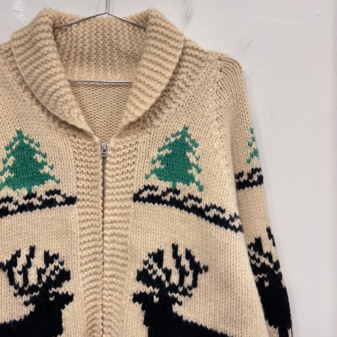 캐나다 핸드그래프트 빈티지 코위찬 니트집업 상품이미지1