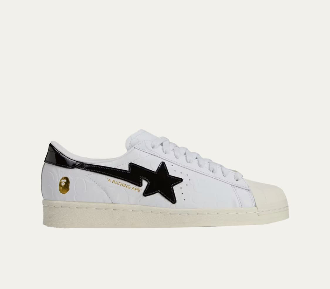 아디다스 x 베이프 슈퍼스타 빈티지 클라우드 화이트 코어 블랙 상품이미지1