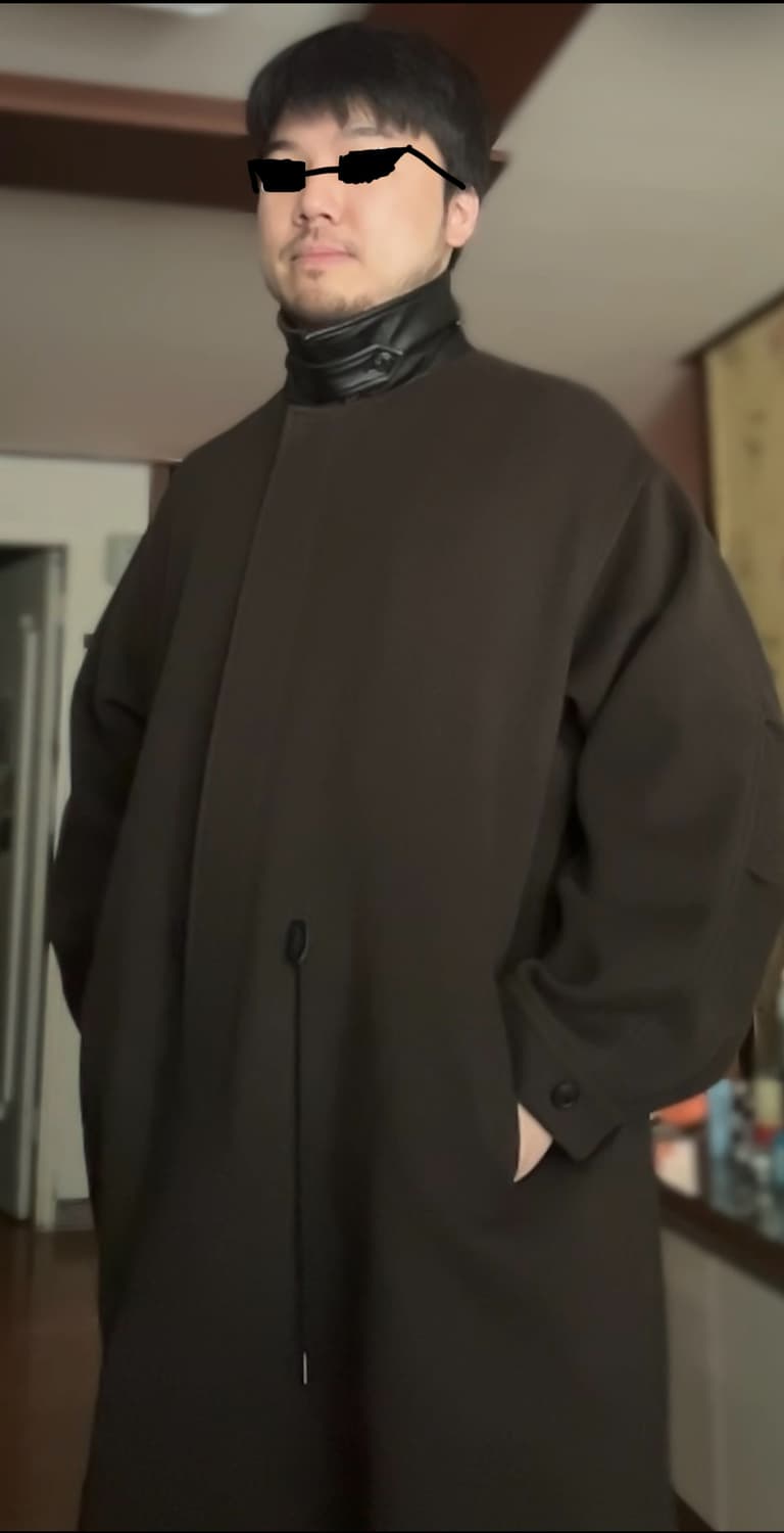 [25aw 신상]어나더오피스 라이브러리 울 모즈 코트 차콜브라운2사 상품이미지8