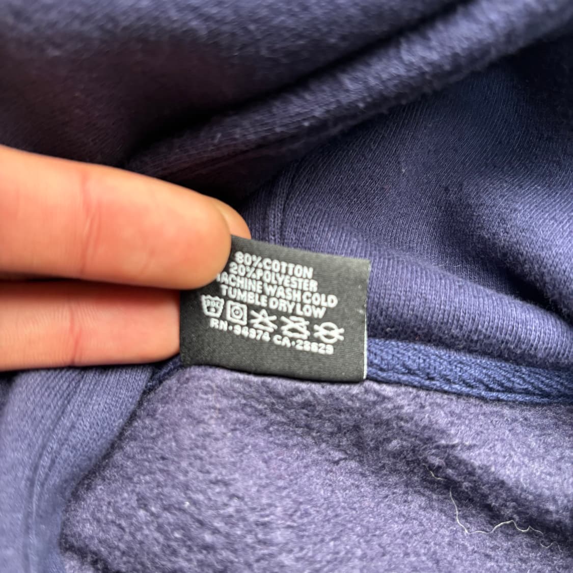 스투시 베이직 빅 로고 네이비 후드티 L 상품이미지8