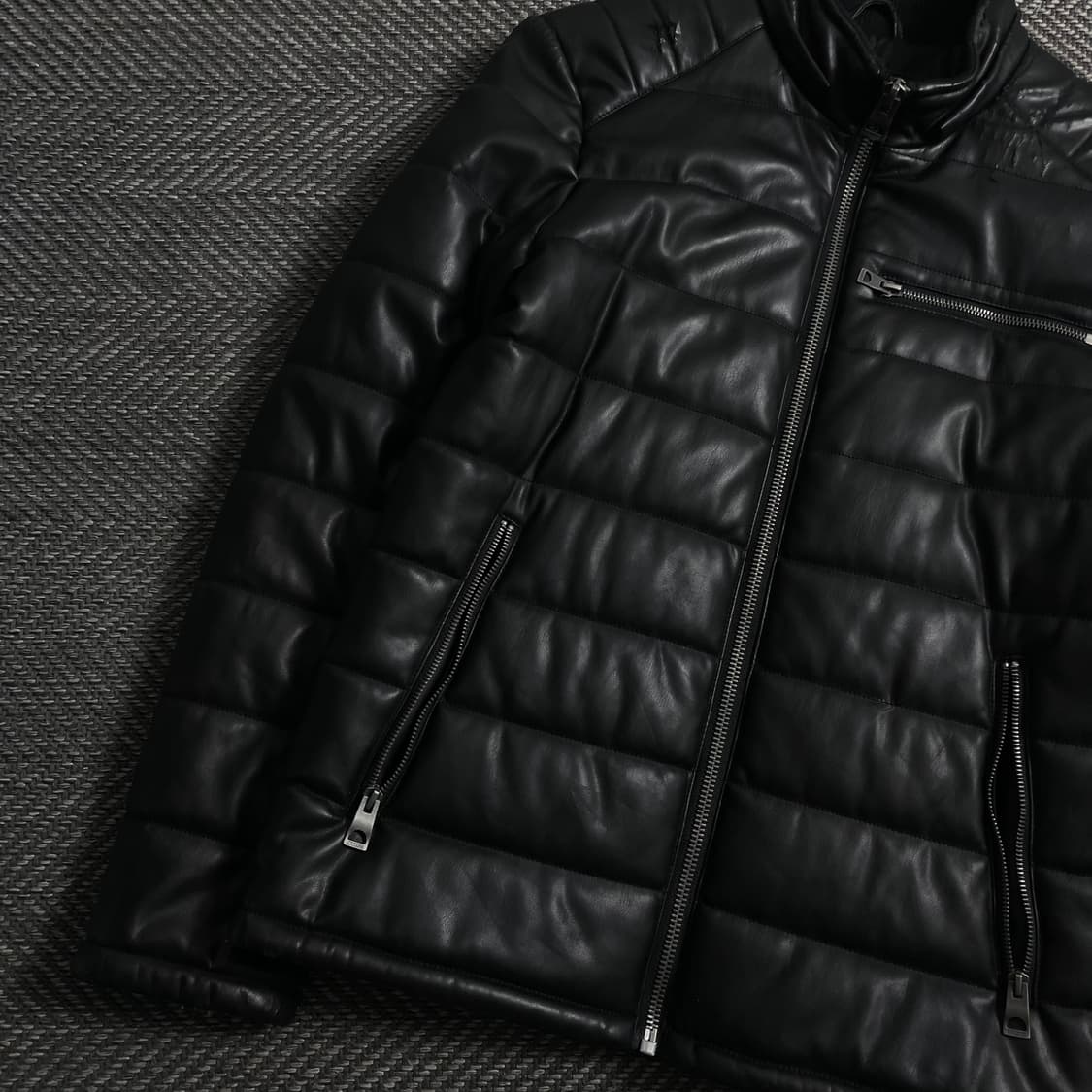 게스 패치 로고 퀄팅 패딩 자켓 블랙o 4606 상품이미지3