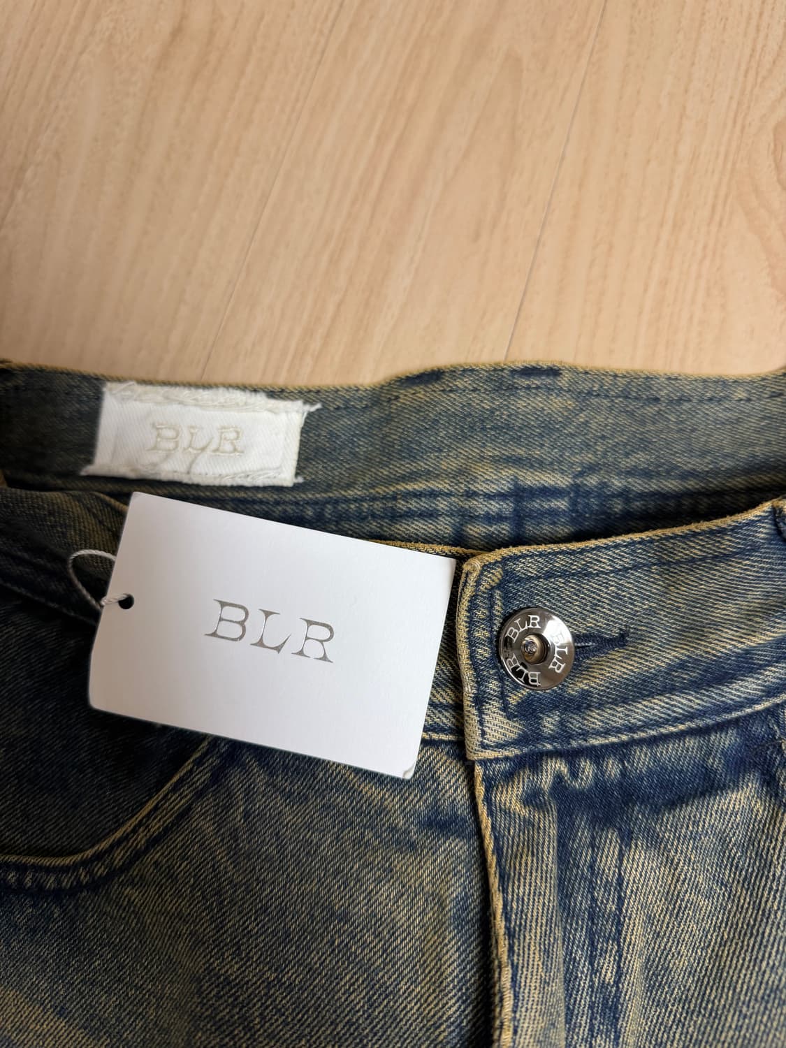 [S] 비엘알 디스트로이드 빈티지 더블 데님 팬츠 네이비 상품이미지3