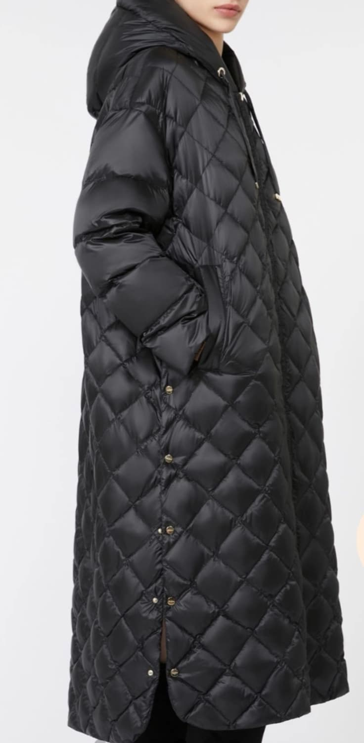 막스마라 블랙 퀼팅 롱패딩 코트 상품이미지4
