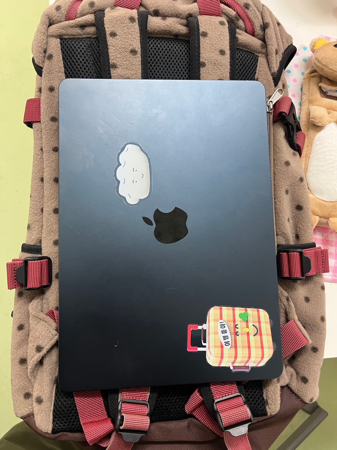 후리스 브라운 도트 리락쿠마깔 백팩 🧸 상품이미지5